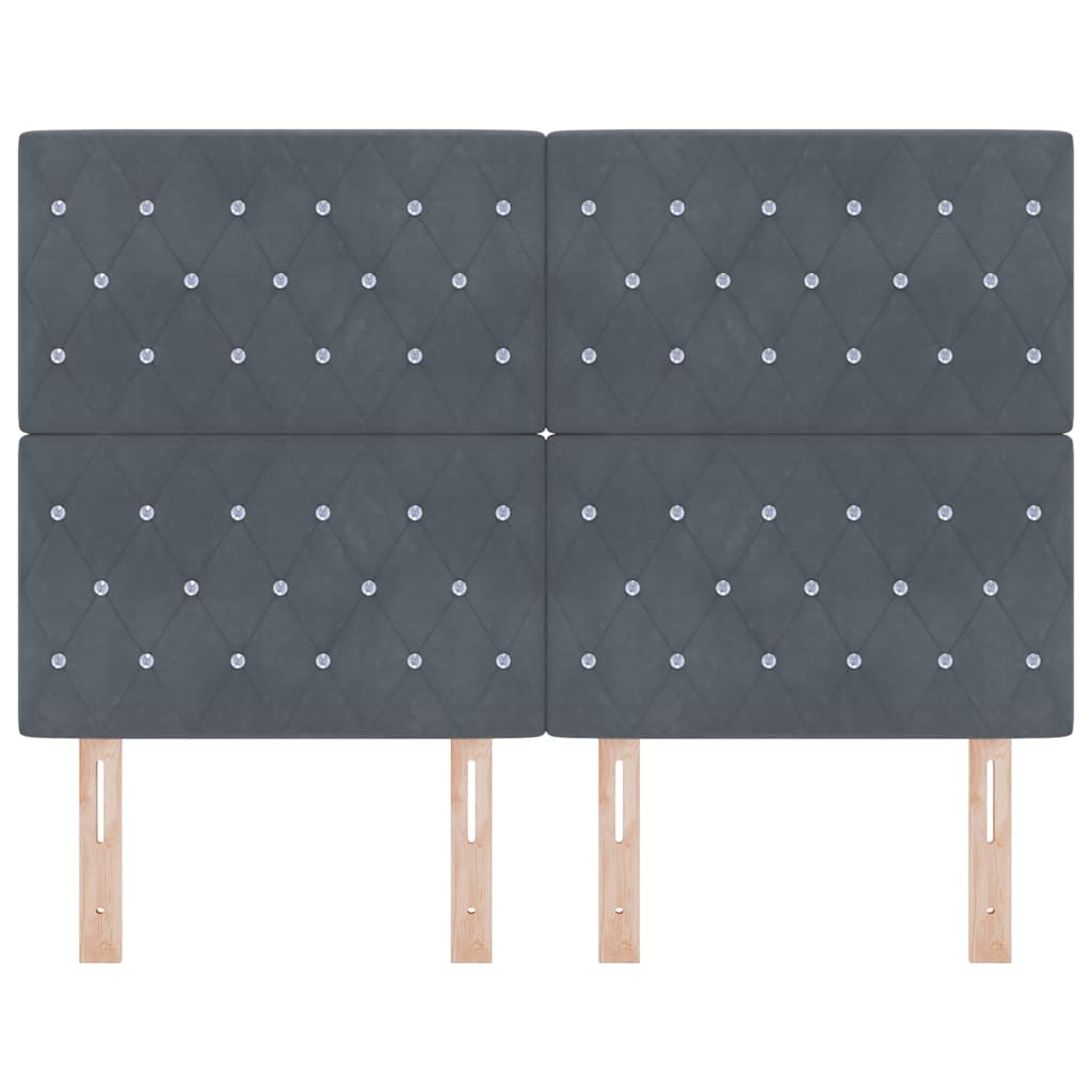 vidaXL Tăblie LED cu lumini cu bandă LED Gri închis 80 cm Catifea