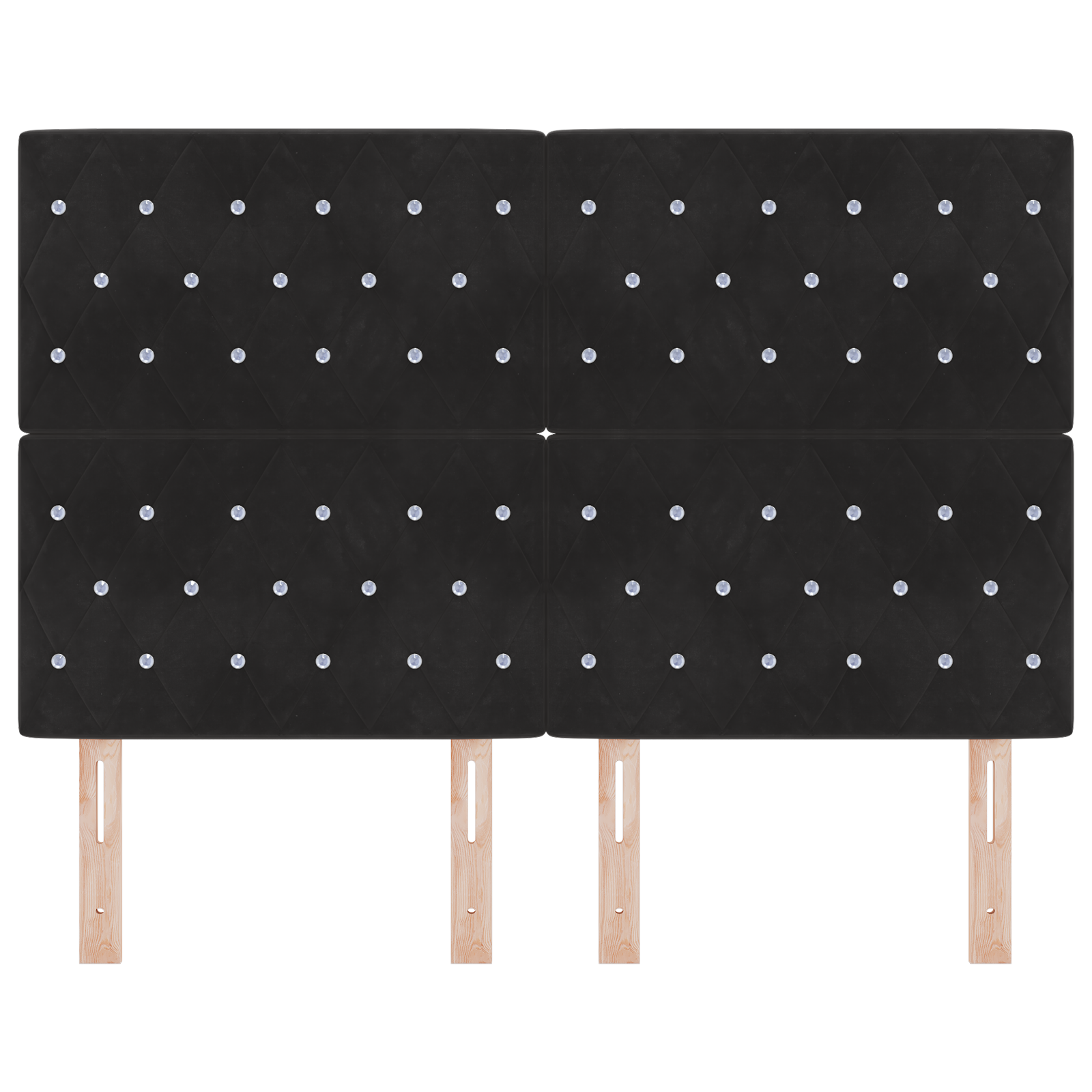 vidaXL Tăblie LED cu lumini cu bandă LED Argyle Negru 144 cm Catifea vidaXL Tăblie LED cu lumini cu bandă LED Argyle Negru 144 cm Catifea