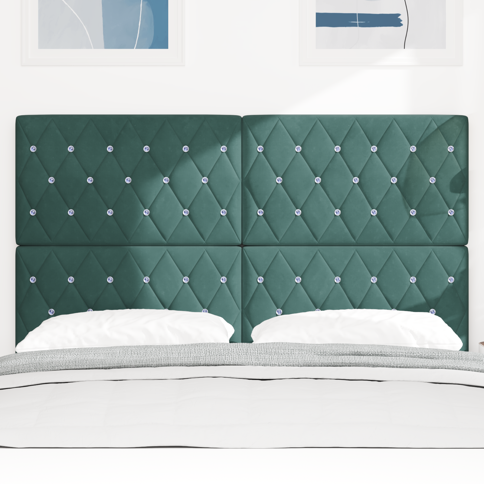 vidaXL Cap de pat LED verde închis 72 cm din catifea vidaXL Cap de pat LED verde închis 72 cm din catifea