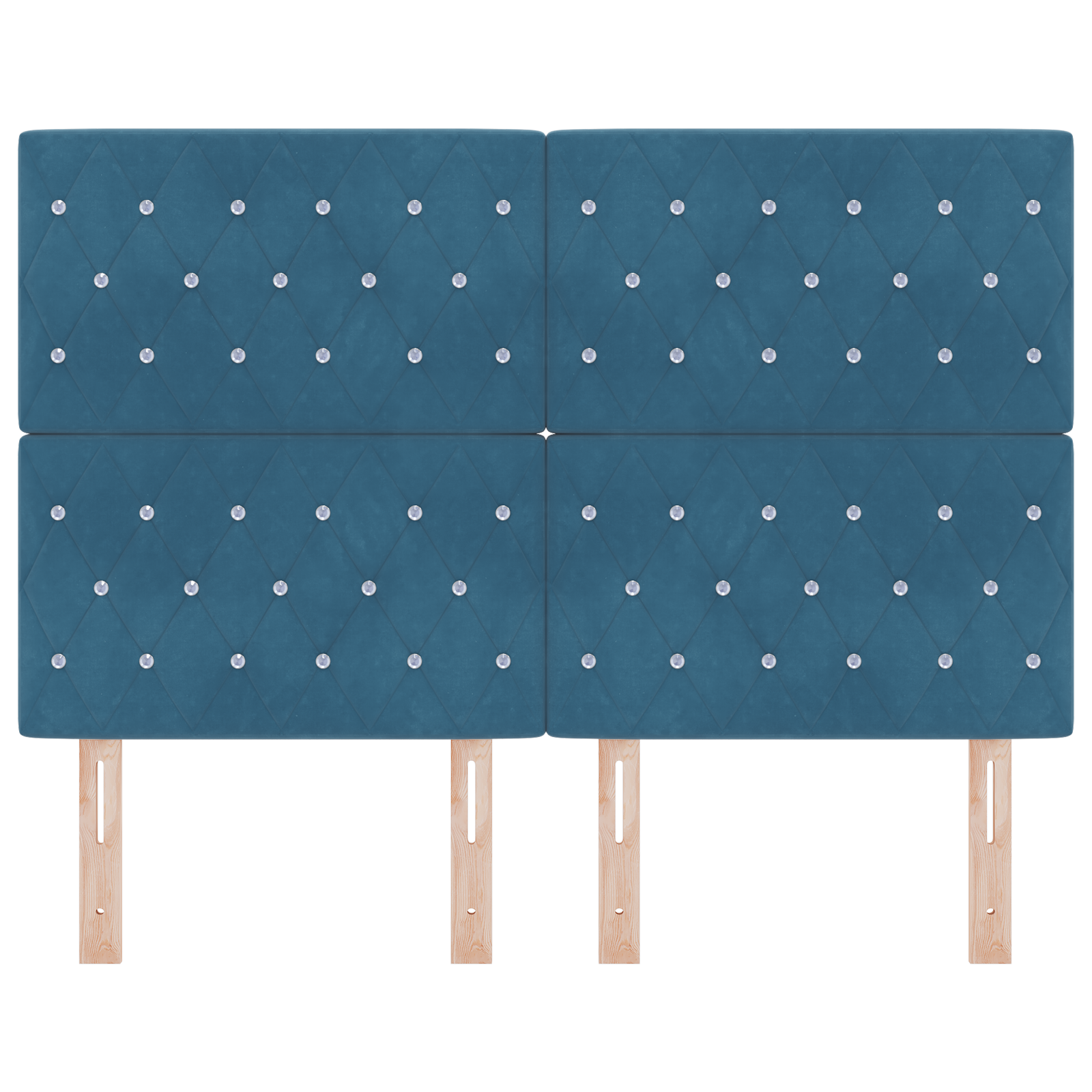vidaXL Tăblie LED Argyle cu headboard Albastru închis 144 cm Catifea vidaXL Tăblie LED Argyle cu headboard Albastru închis 144 cm Catifea