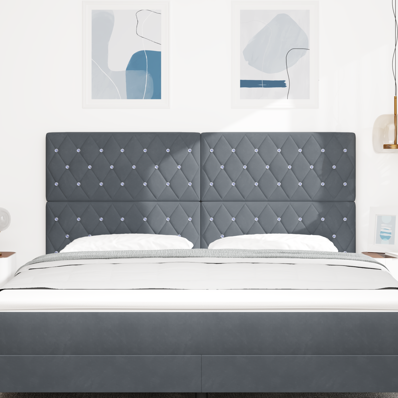 vidaXL Tăblie LED cu lumini cu bandă LED Gri închis 90 cm Catifea