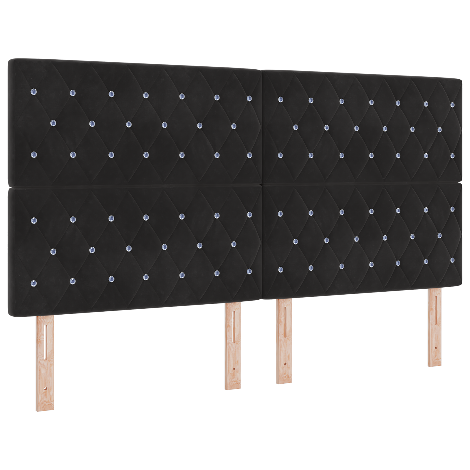 vidaXL Tăblie LED cu lumini cu bandă LED Argyle Negru 90 cm Catifea vidaXL Tăblie LED cu lumini cu bandă LED Argyle Negru 90 cm Catifea