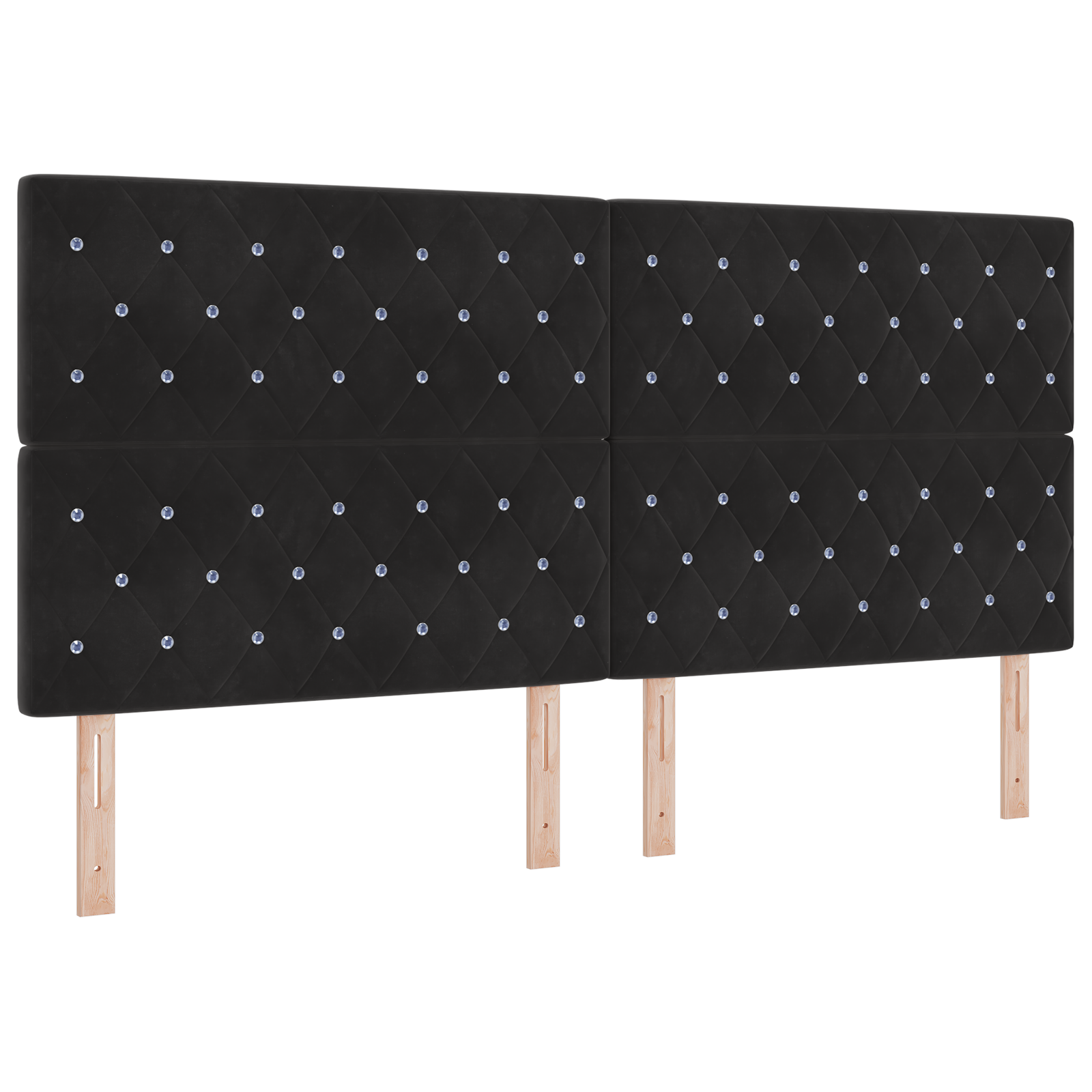 vidaXL Tăblie LED cu lumini cu bandă LED Argyle Negru 100 cm Catifea vidaXL Tăblie LED cu lumini cu bandă LED Argyle Negru 100 cm Catifea