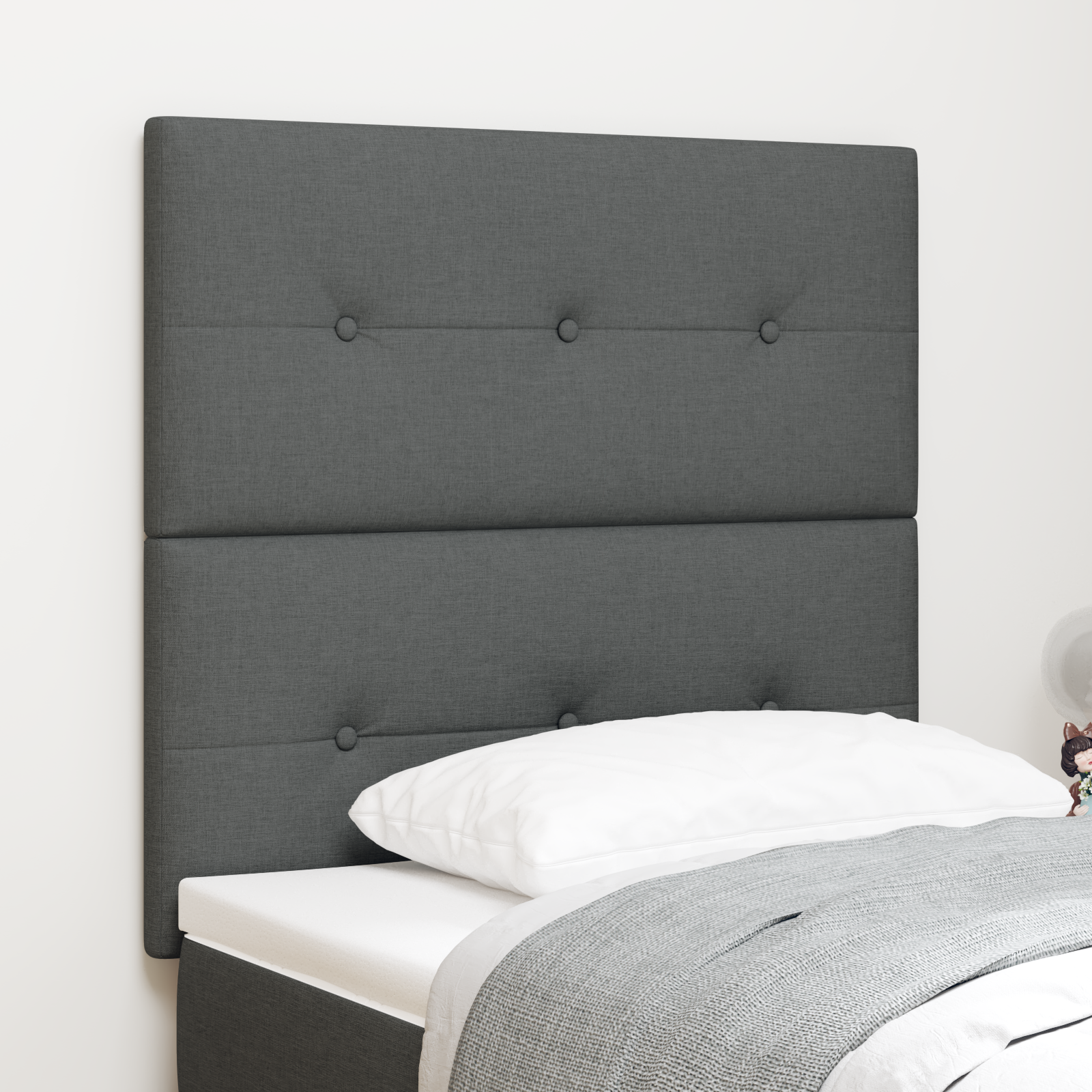 vidaXL Cap de pat LED gri închis 80 cm din țesătură vidaXL Cap de pat LED gri închis 80 cm din țesătură