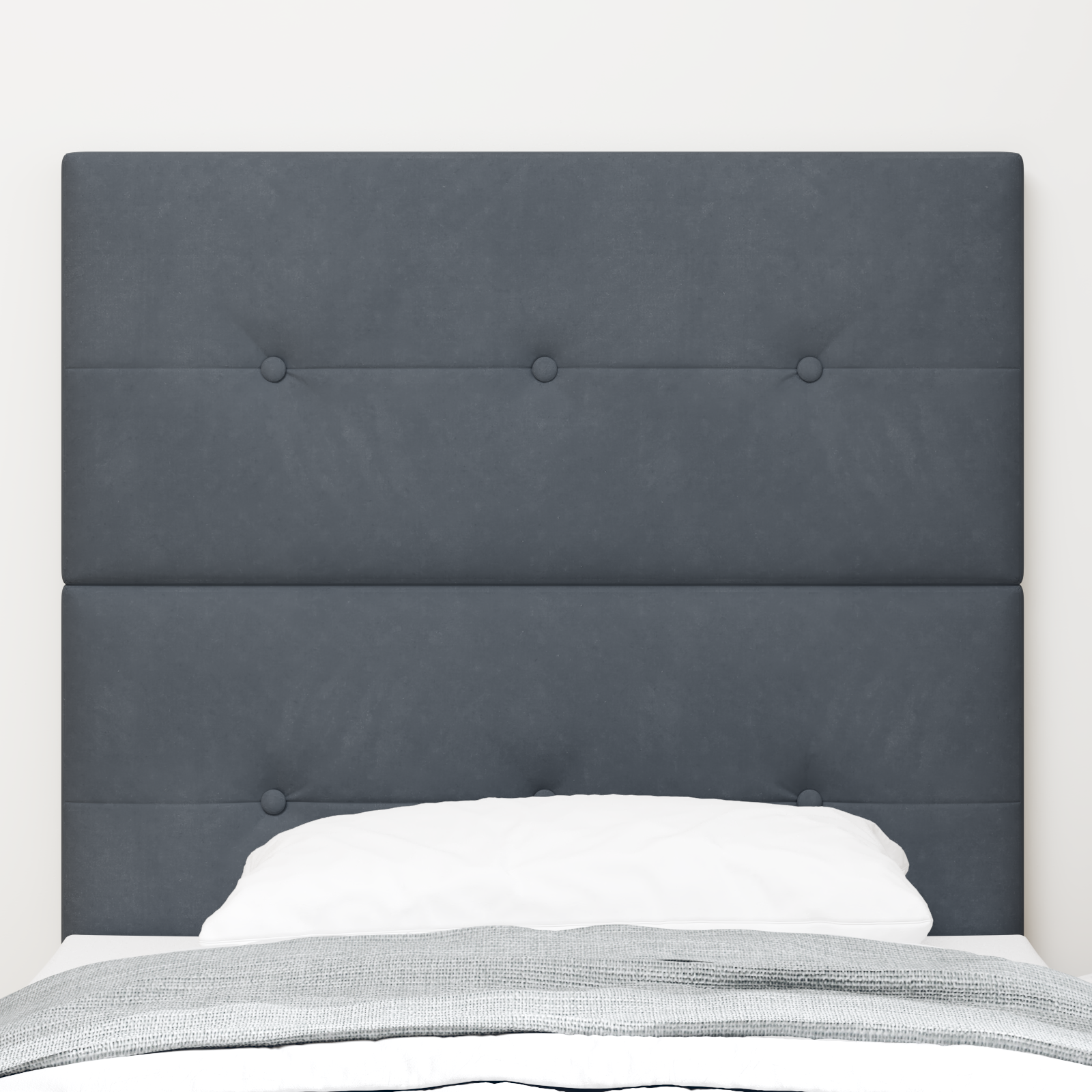 vidaXL Tăblie cap cu lumini cu bandă LED Ajustabil Gri 90 cm Catifea