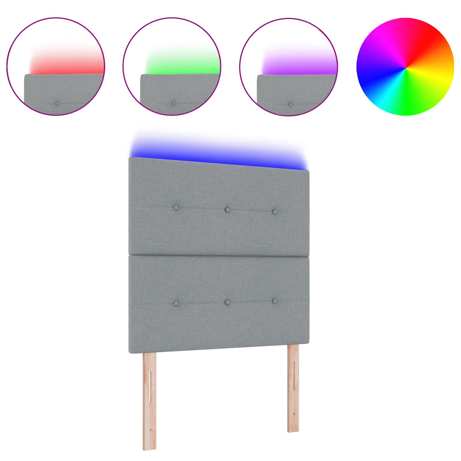 vidaXL Căpătâi LED gri deschis 100 cm, din material textil vidaXL Căpătâi LED gri deschis 100 cm, din material textil