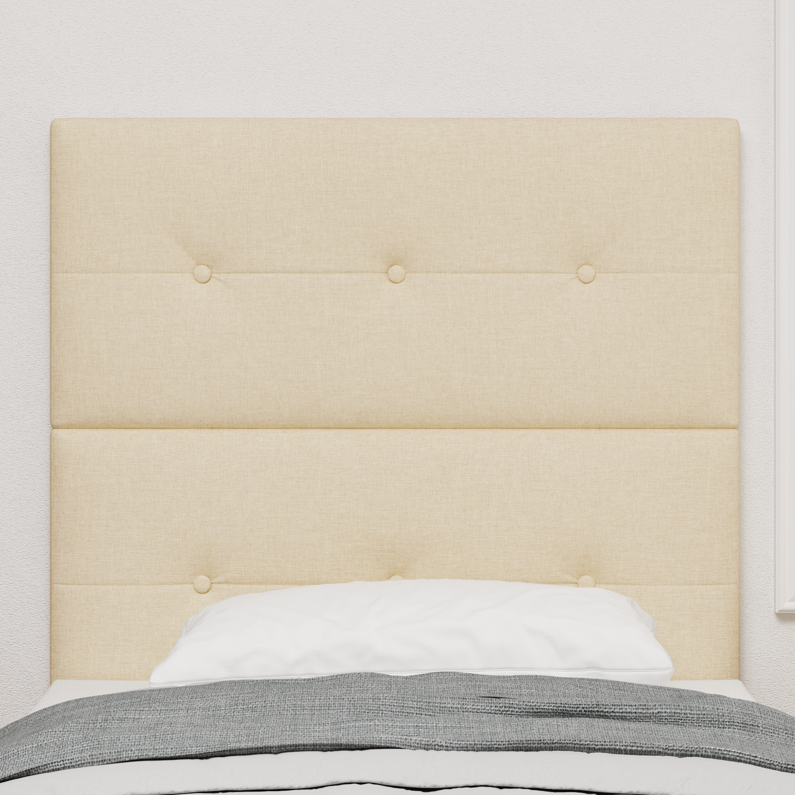 vidaXL Capat de pat LED crem, 100 cm, țesătură