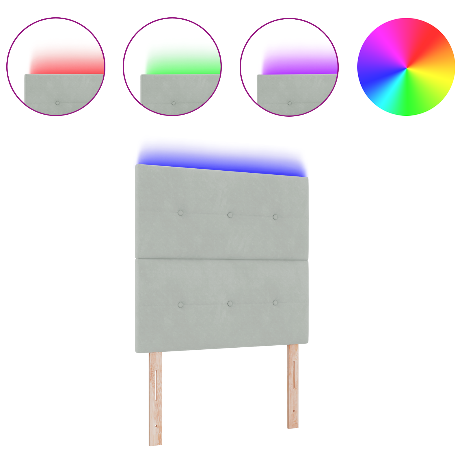 vidaXL Lumină de cap pentru pat Gri deschis 100 cm Catifea vidaXL Lumină de cap pentru pat Gri deschis 100 cm Catifea