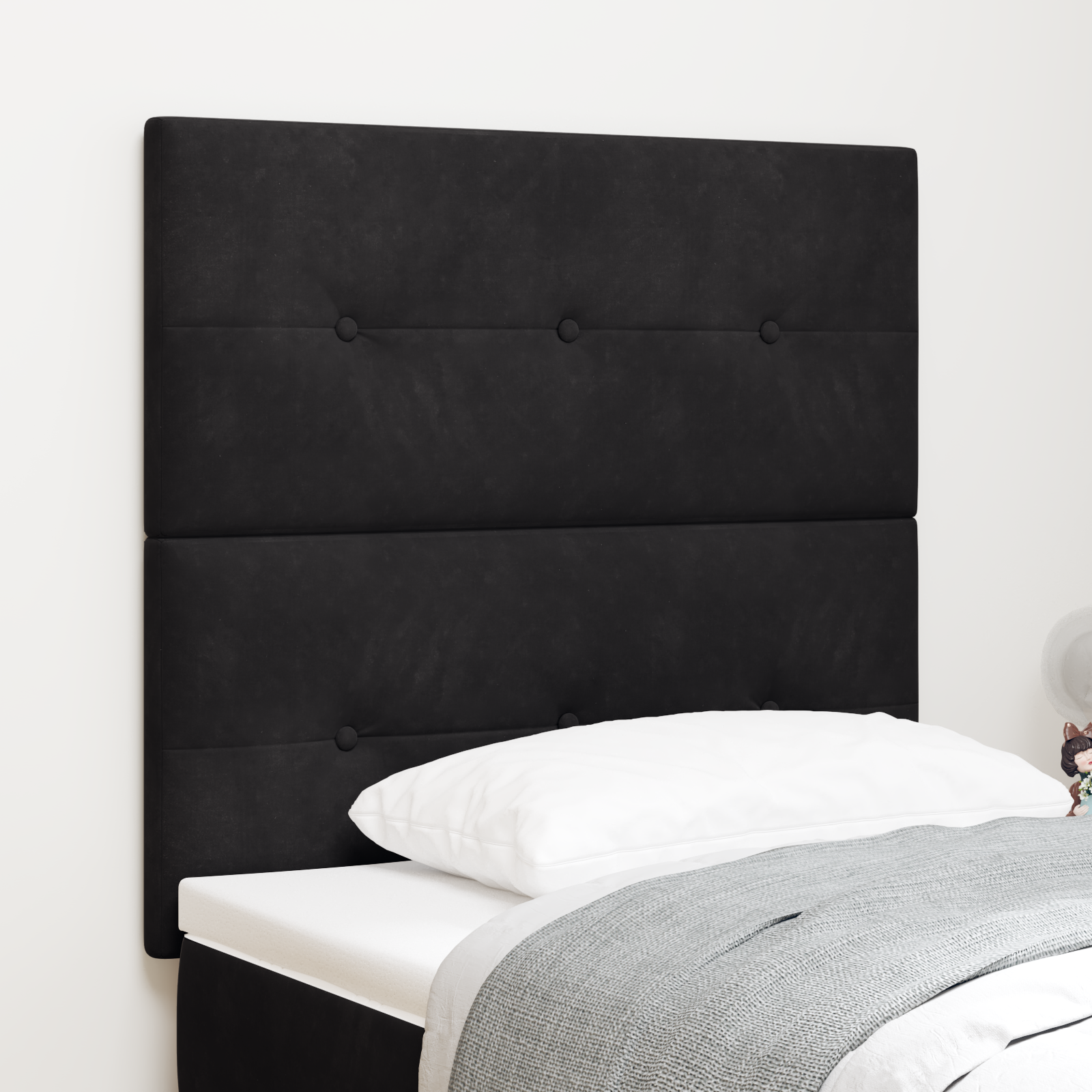 vidaXL Capitană LED Negru 100 cm Catifea