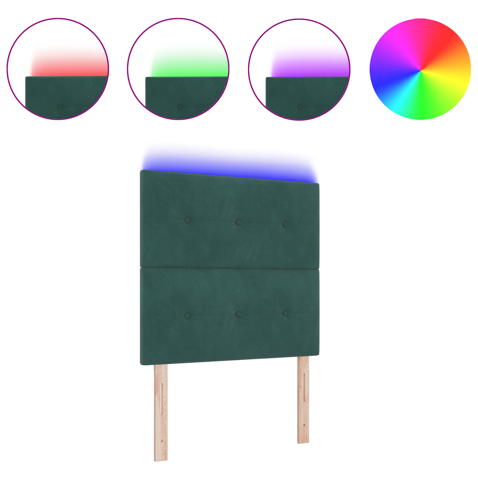 vidaXL Tête de lit LED Verde Închis 100 cm Catifea vidaXL Tête de lit LED Verde Închis 100 cm Catifea