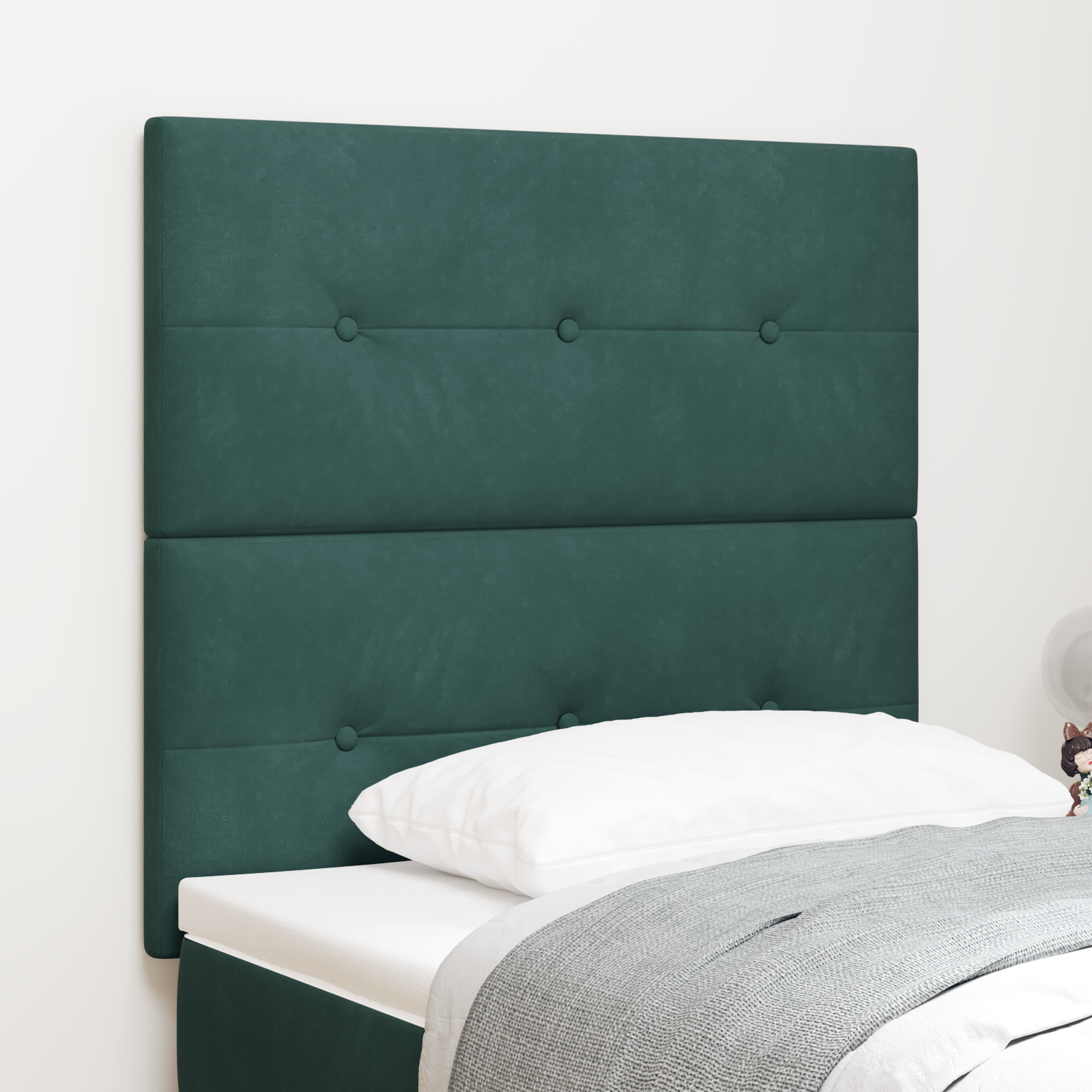 vidaXL Tête de lit LED Verde Închis 100 cm Catifea vidaXL Tête de lit LED Verde Închis 100 cm Catifea