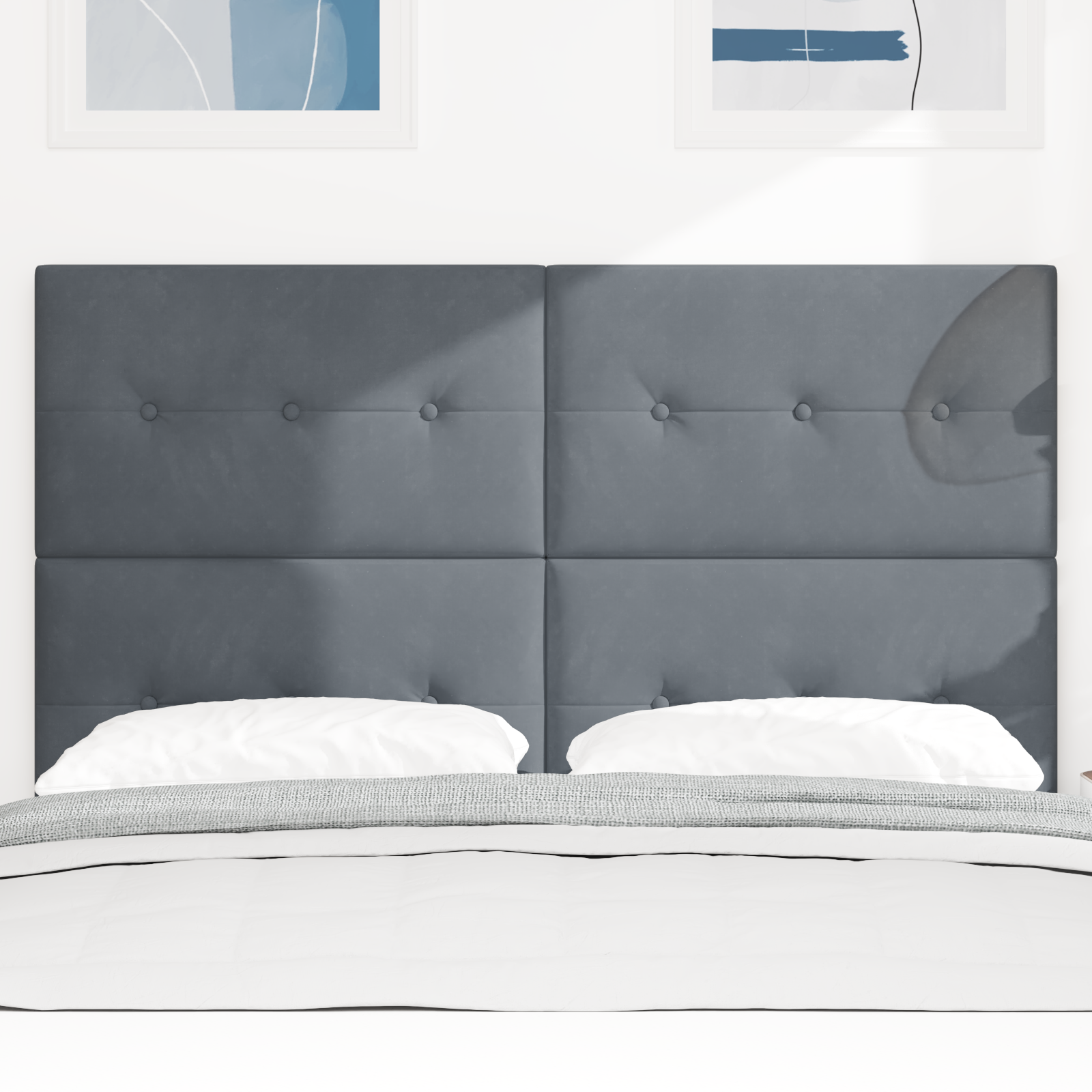 vidaXL Tăblie cap cu lumini cu bandă LED Ajustabil Gri 80 cm Catifea vidaXL Tăblie cap cu lumini cu bandă LED Ajustabil Gri 80 cm Catifea