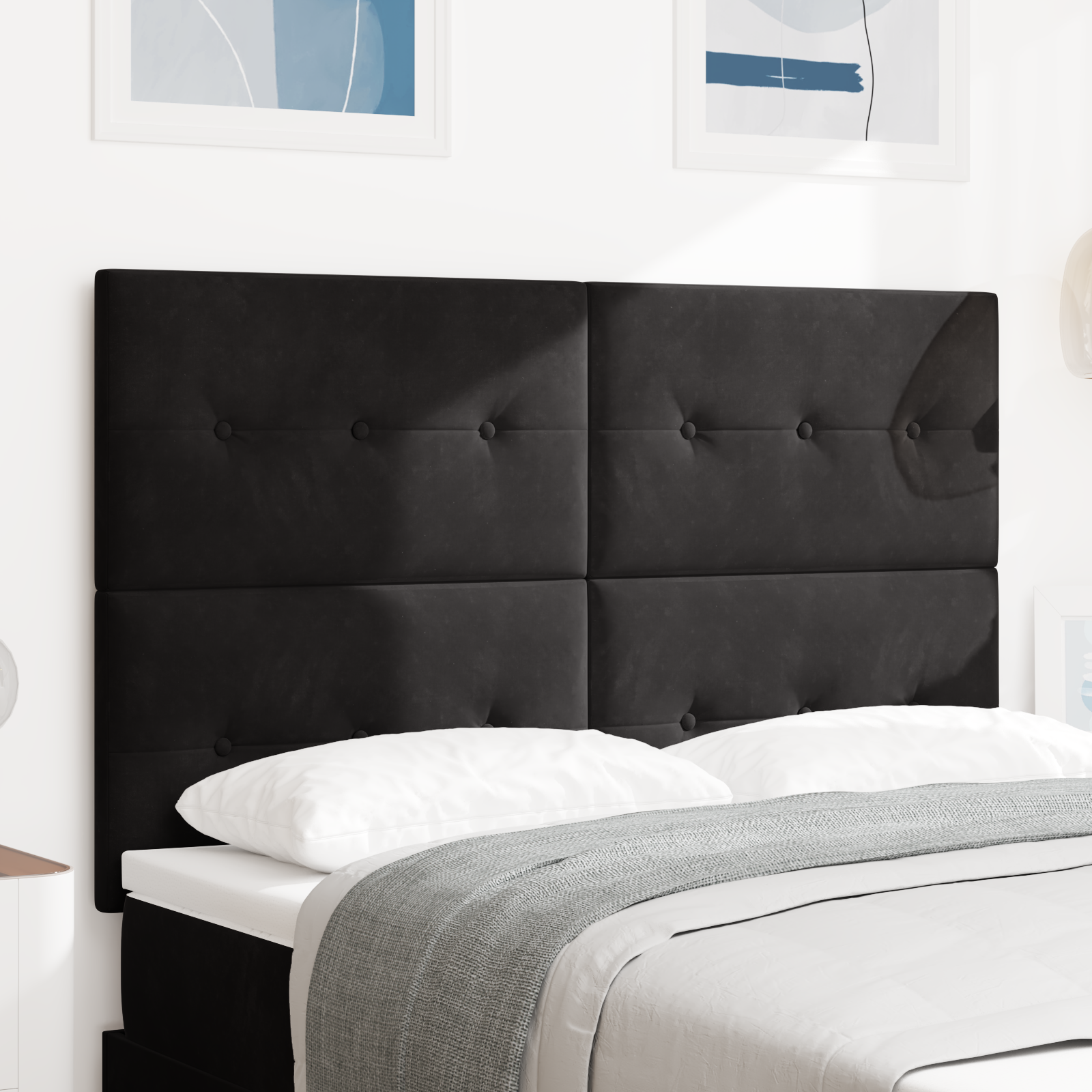 vidaXL Branșă LED Negru 80 cm Catifea