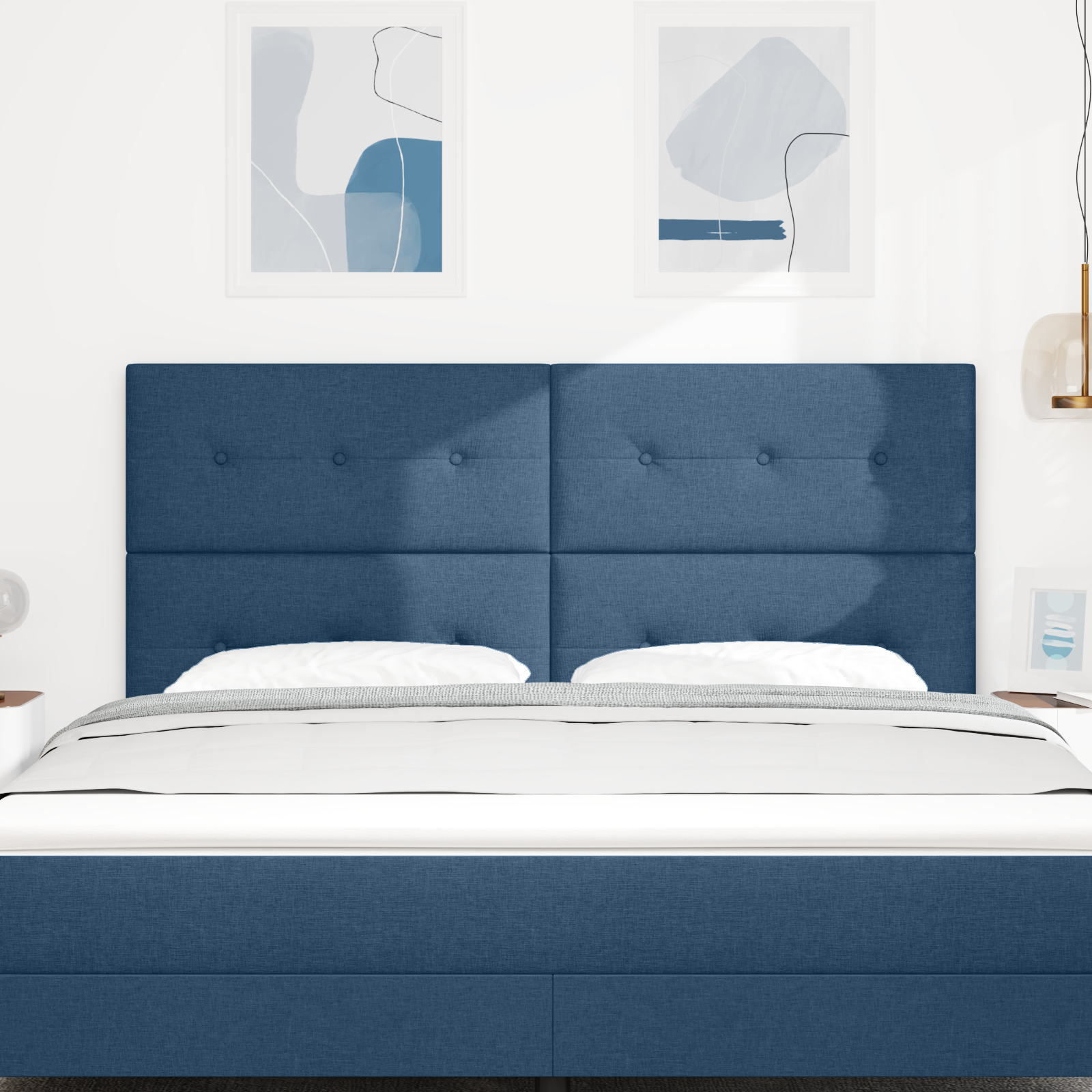 vidaXL Cap de pat LED albastru de 90 cm, din țesătură vidaXL Cap de pat LED albastru de 90 cm, din țesătură
