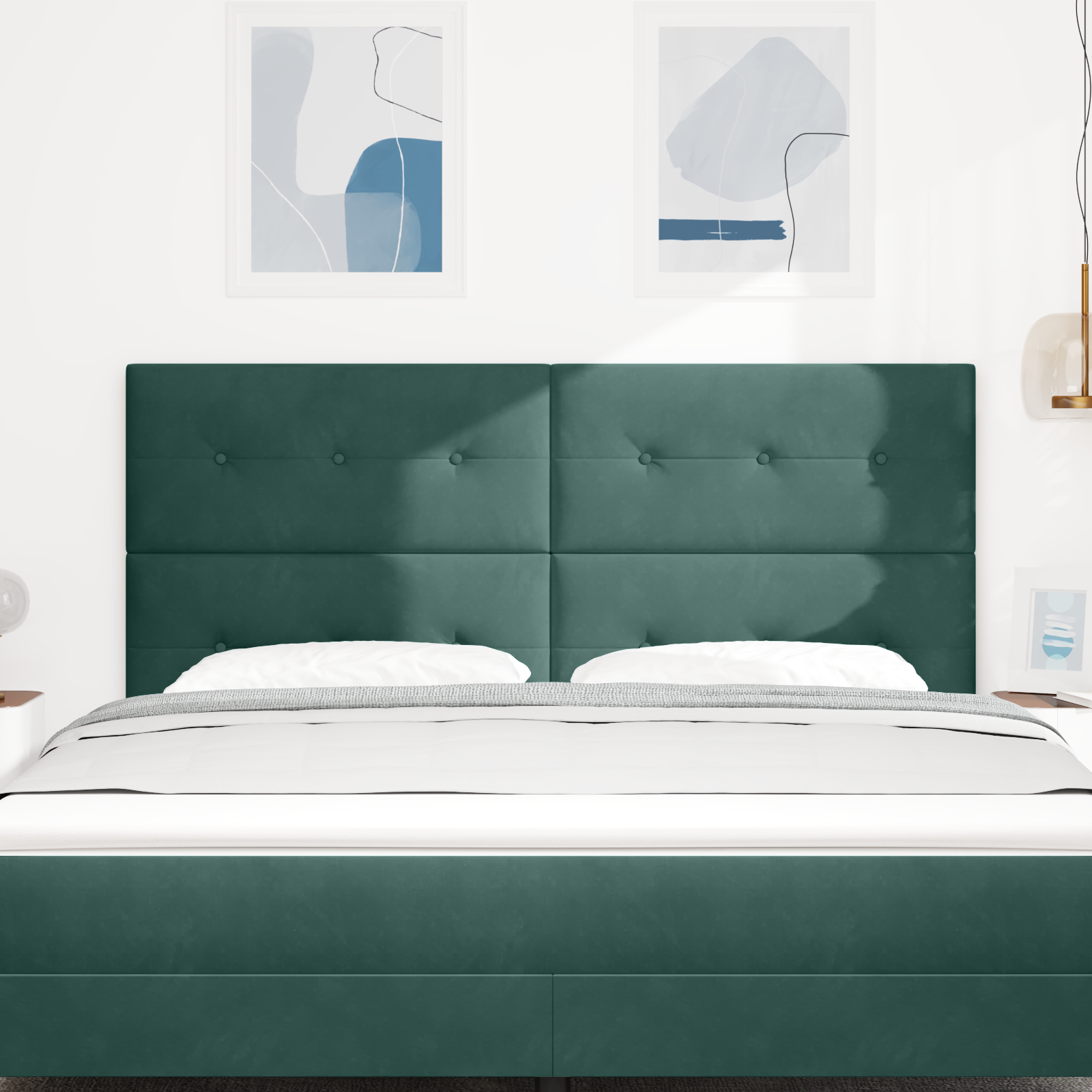 vidaXL Tăblie cap cu lumini cu bandă LED Ajustabil Verde 90 cm Catifea vidaXL Tăblie cap cu lumini cu bandă LED Ajustabil Verde 90 cm Catifea
