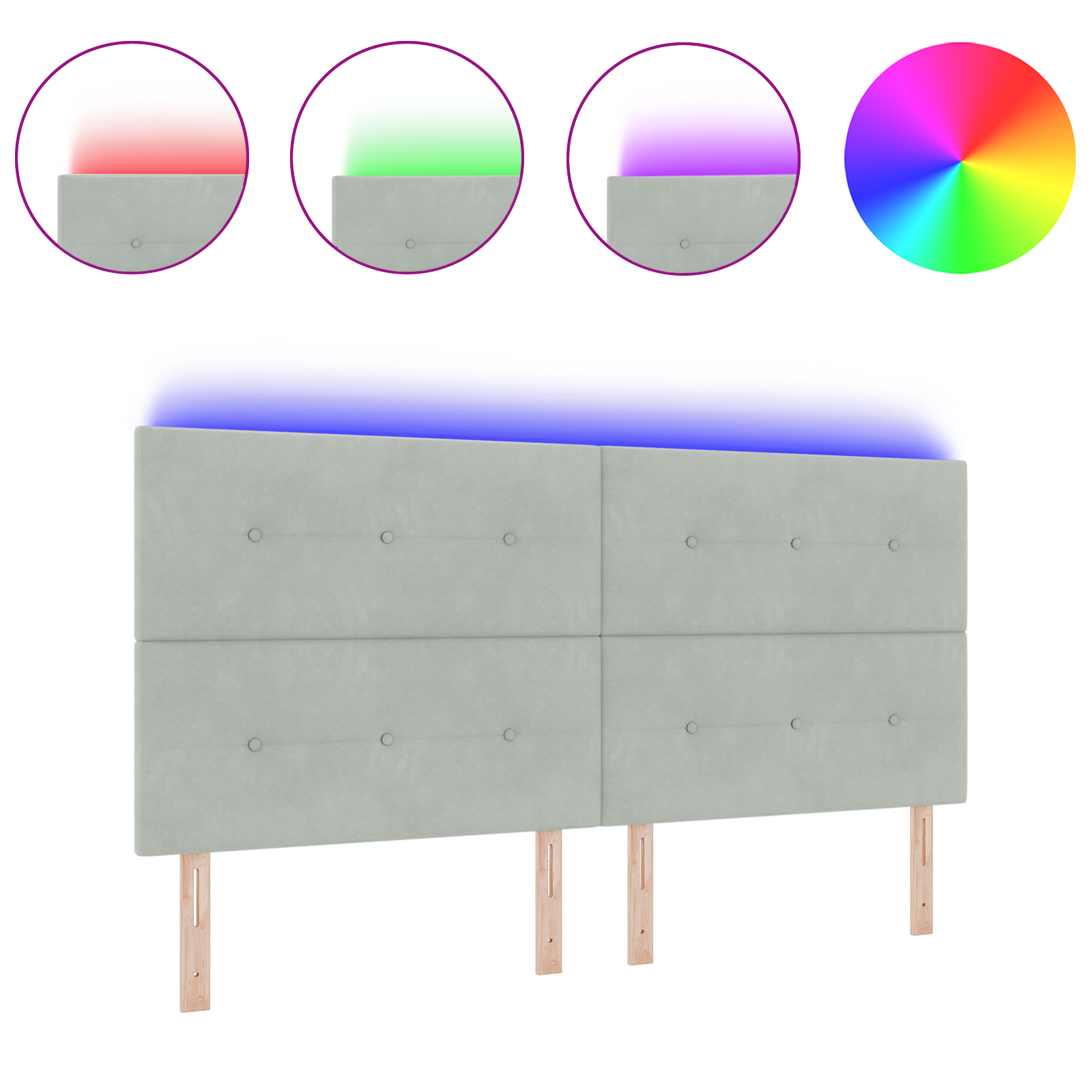 vidaXL Lumină de Tăblie LED Gri 100 cm Catifea vidaXL Lumină de Tăblie LED Gri 100 cm Catifea