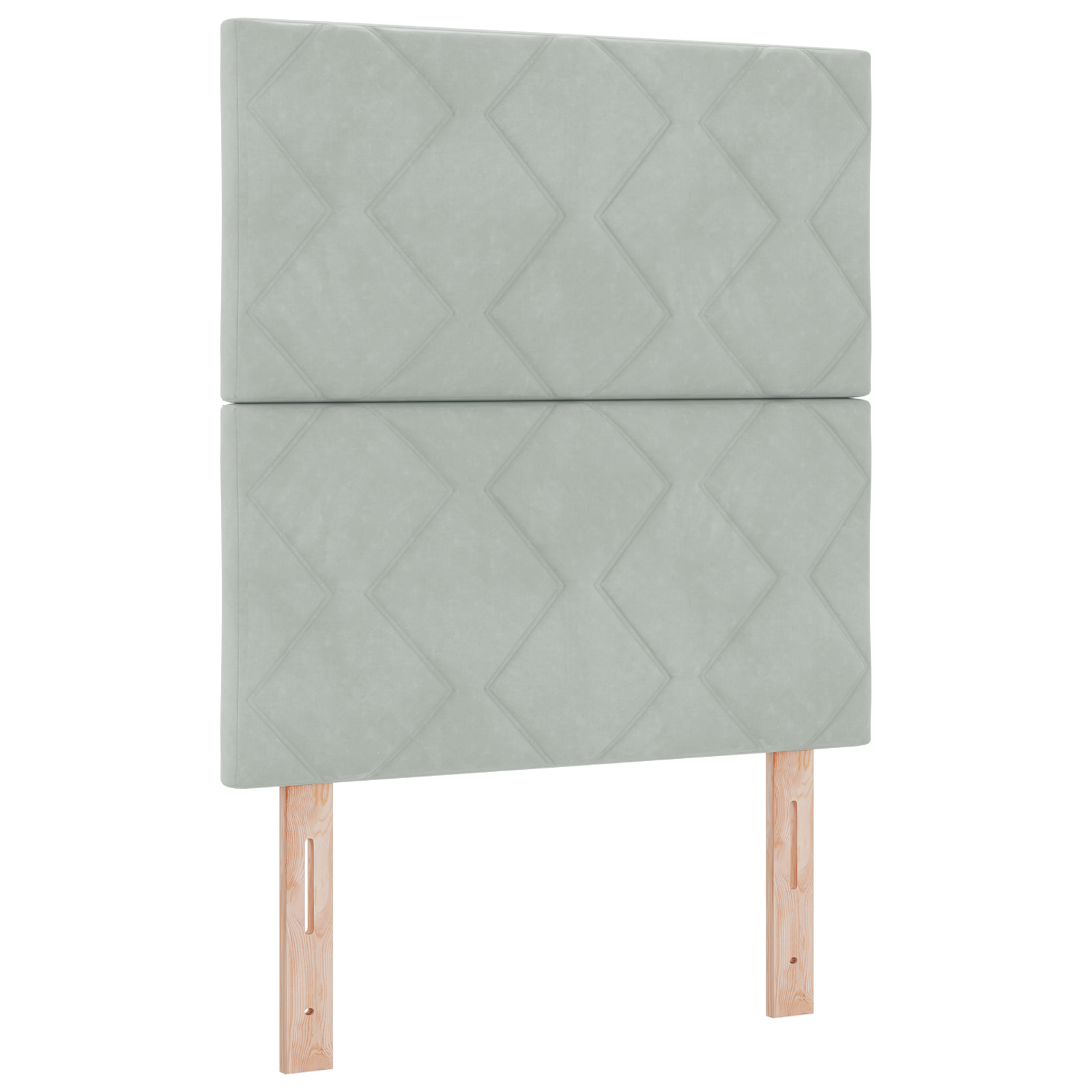 vidaXL Cap de pat cu LED, design diamant, blocuri gri deschis, 80 cm, din catifea. vidaXL Cap de pat cu LED, design diamant, blocuri gri deschis, 80 cm, din catifea.