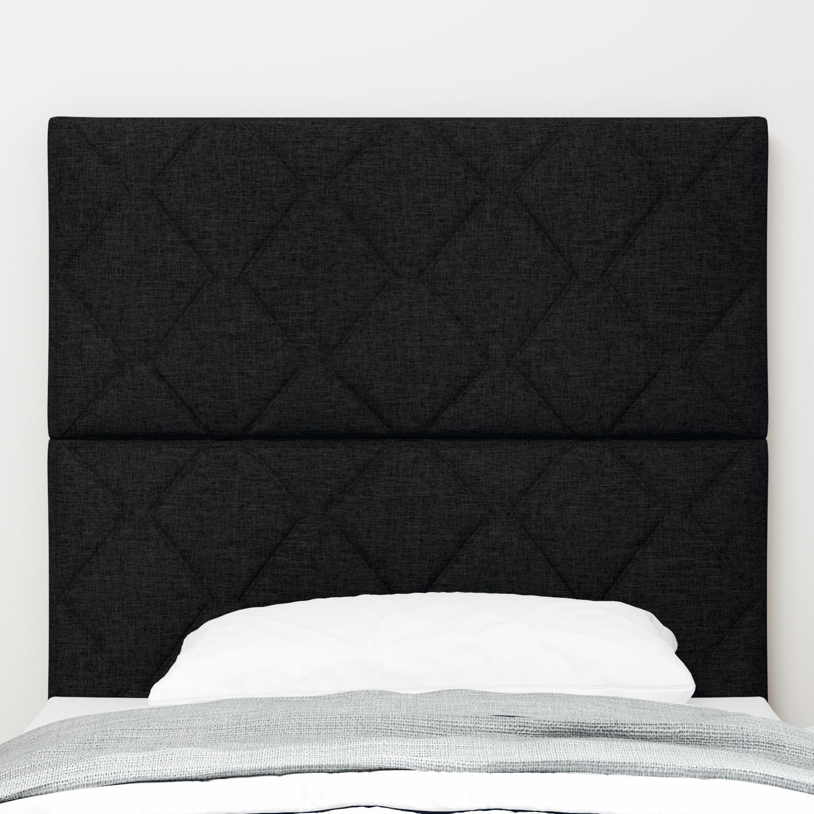 Cap de pat LED vidaXL design blocuri de diamant negru 90 cm țesătură Cap de pat LED vidaXL design blocuri de diamant negru 90 cm țesătură