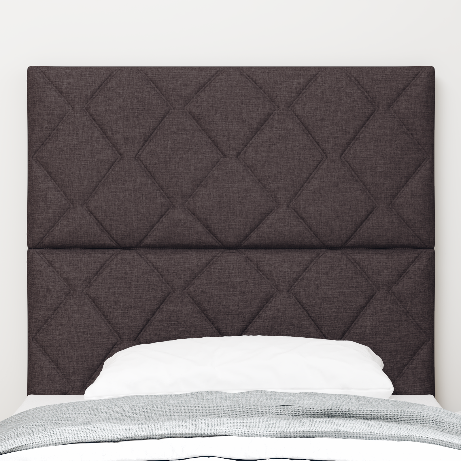 Cap de pat LED vidaXL cu design de blocuri diamantate în maro închis, 100 cm țesătură Cap de pat LED vidaXL cu design de blocuri diamantate în maro închis, 100 cm țesătură