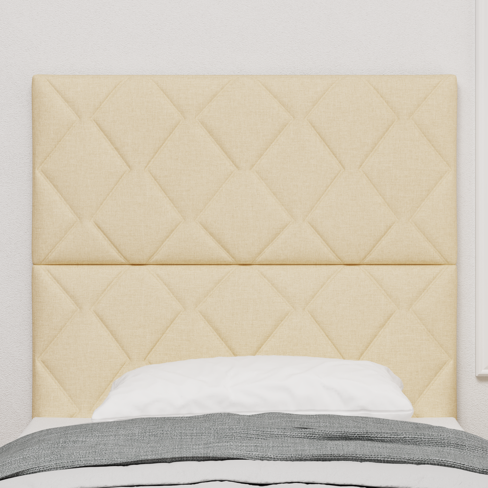 Cap de Pat LED vidaXL Design Blocuri de Diamante Crem 100 cm Țesătură Cap de Pat LED vidaXL Design Blocuri de Diamante Crem 100 cm Țesătură