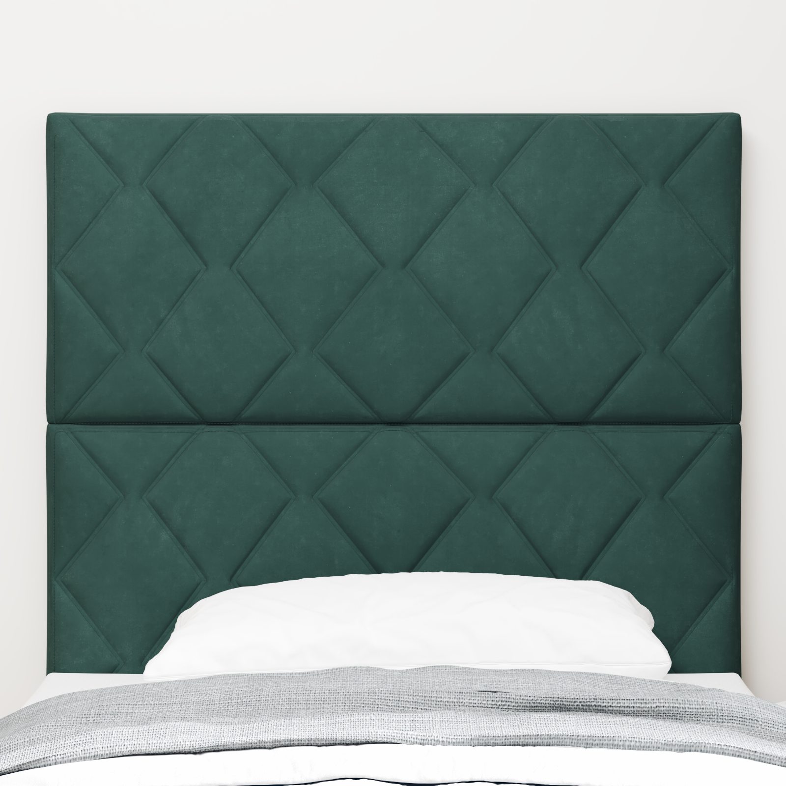 vidaXL Cap de pat LED cu blocuri de diamant, verde închis, 100 cm, din catifea