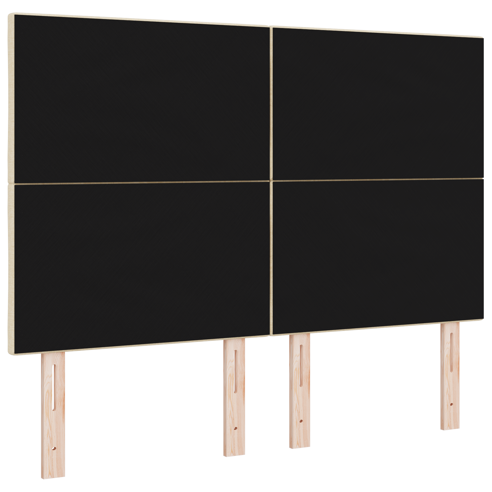 Tăblie LED vidaXL Design Blocuri Diamant Crem 144 cm Țesătură