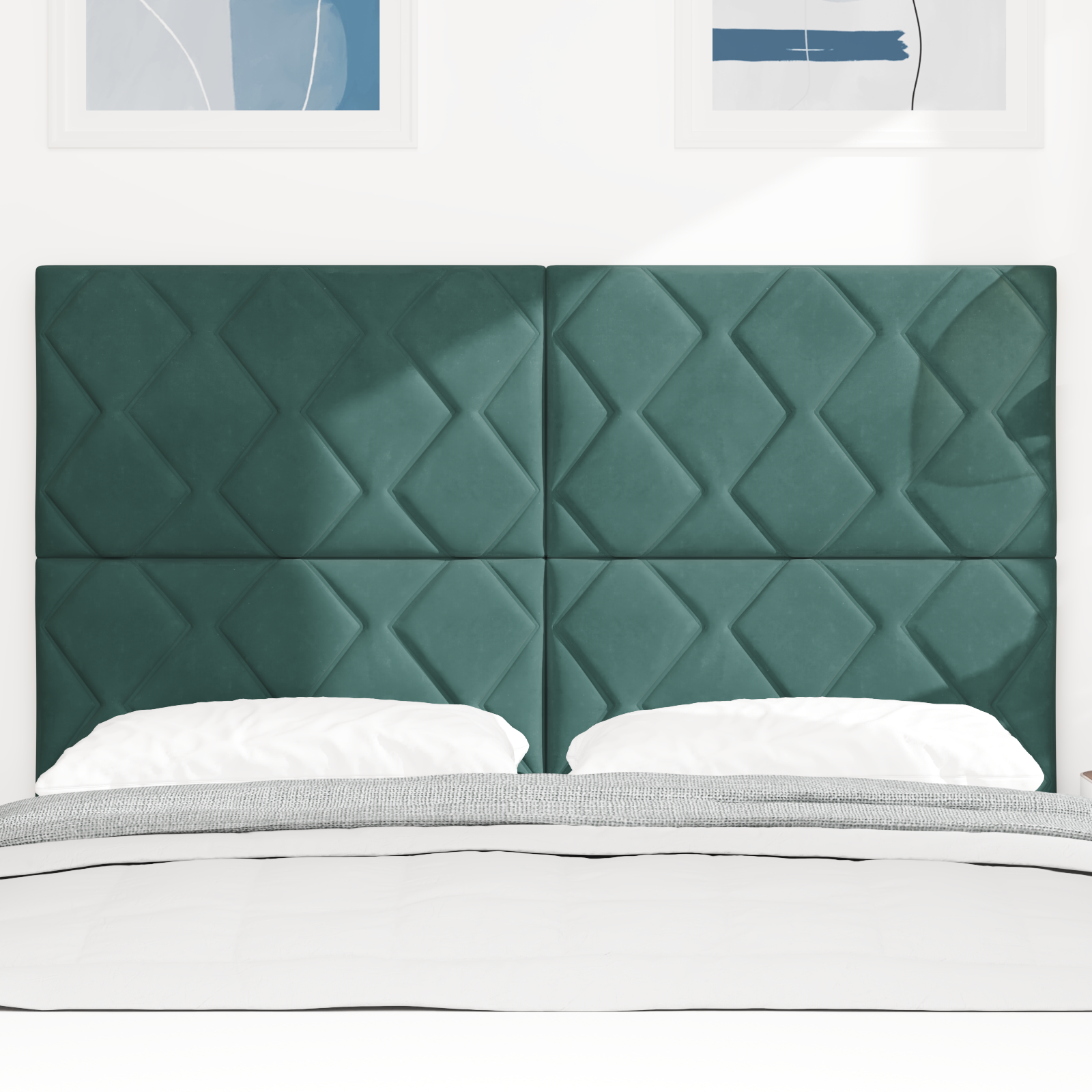vidaXL Tăblie LED cu lumini cu bandă LED Verde închis 144 cm Catifea