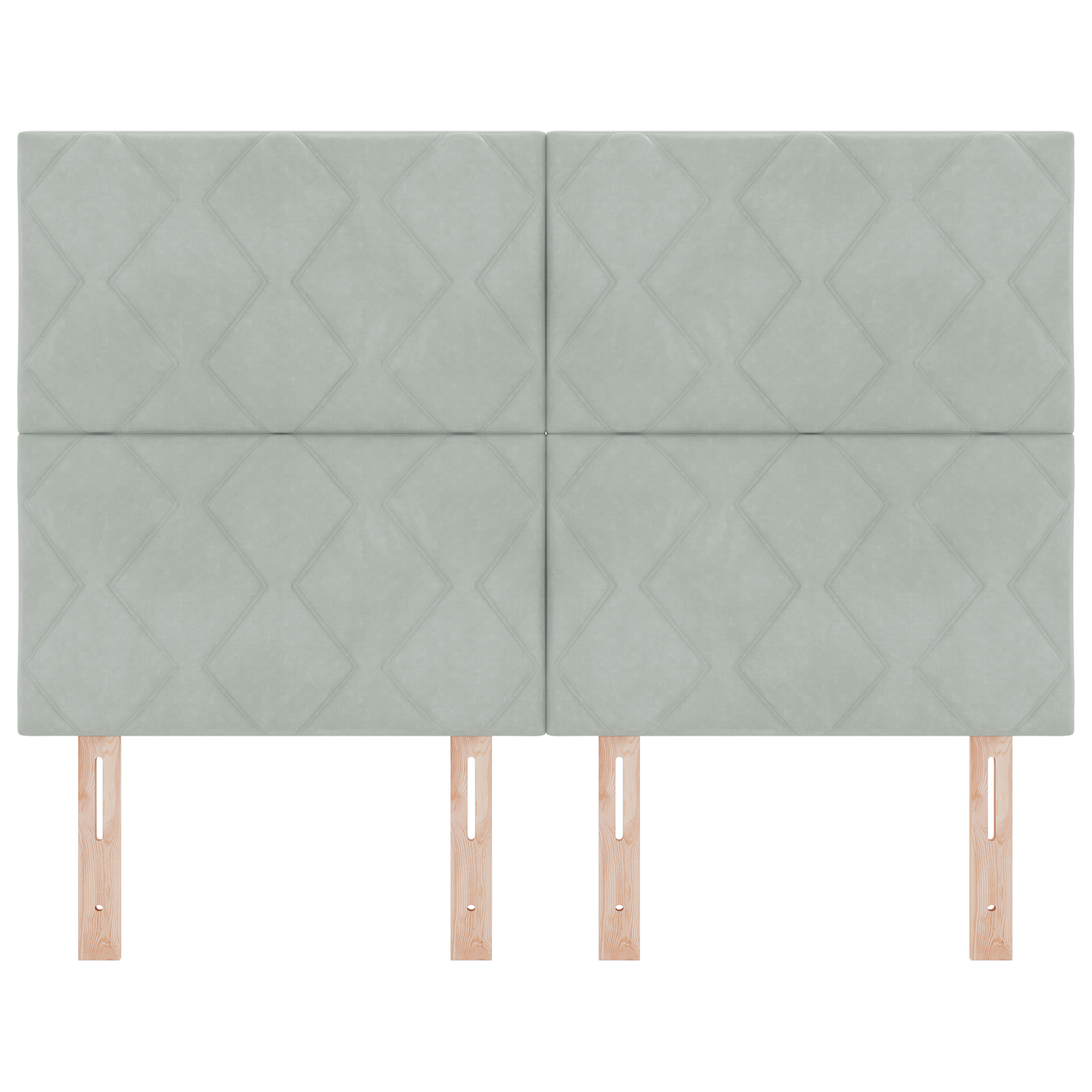 vidaXL Cap de pat LED, design blocuri diamant, gri deschis, 160 cm, din catifea