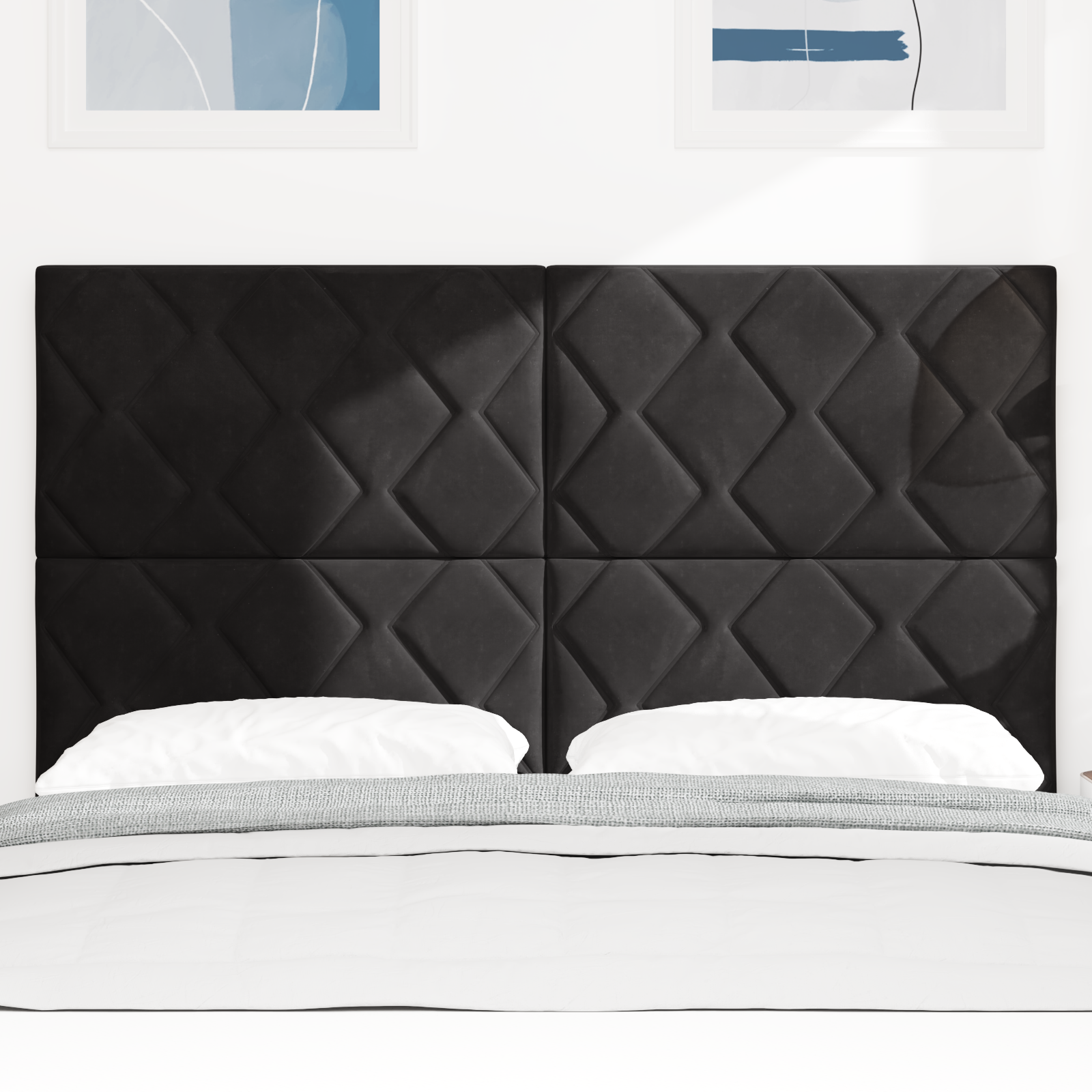vidaXL Cap de pat LED cu design diamond, negru, 160 cm vidaXL Cap de pat LED cu design diamond, negru, 160 cm