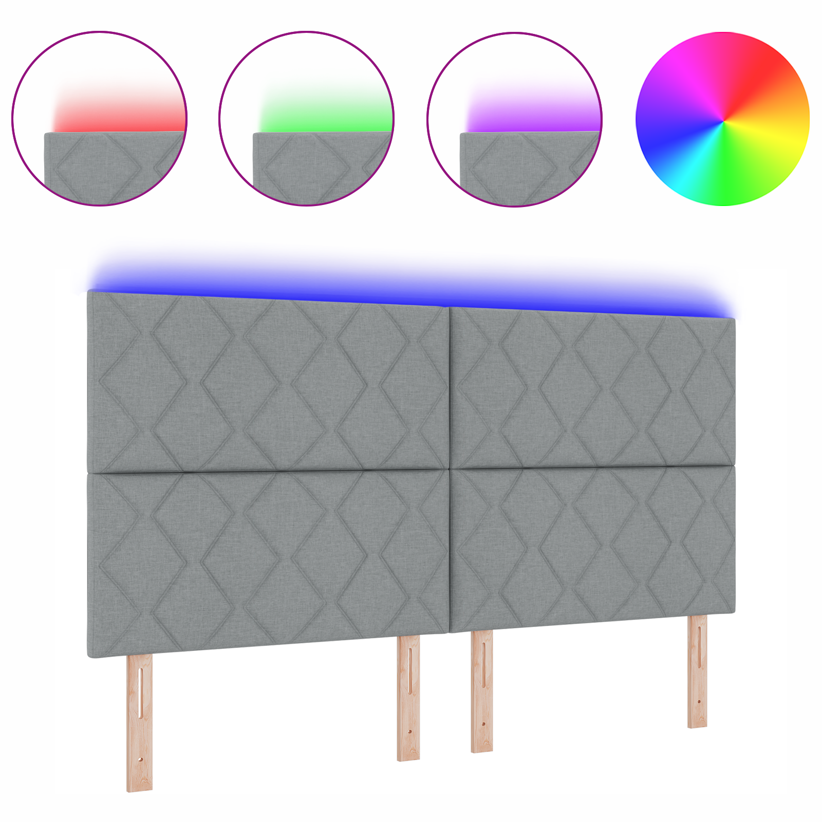 Tăblie LED vidaXL Design cu blocuri de diamant Gri deschis 180 cm Țesătură Tăblie LED vidaXL Design cu blocuri de diamant Gri deschis 180 cm Țesătură