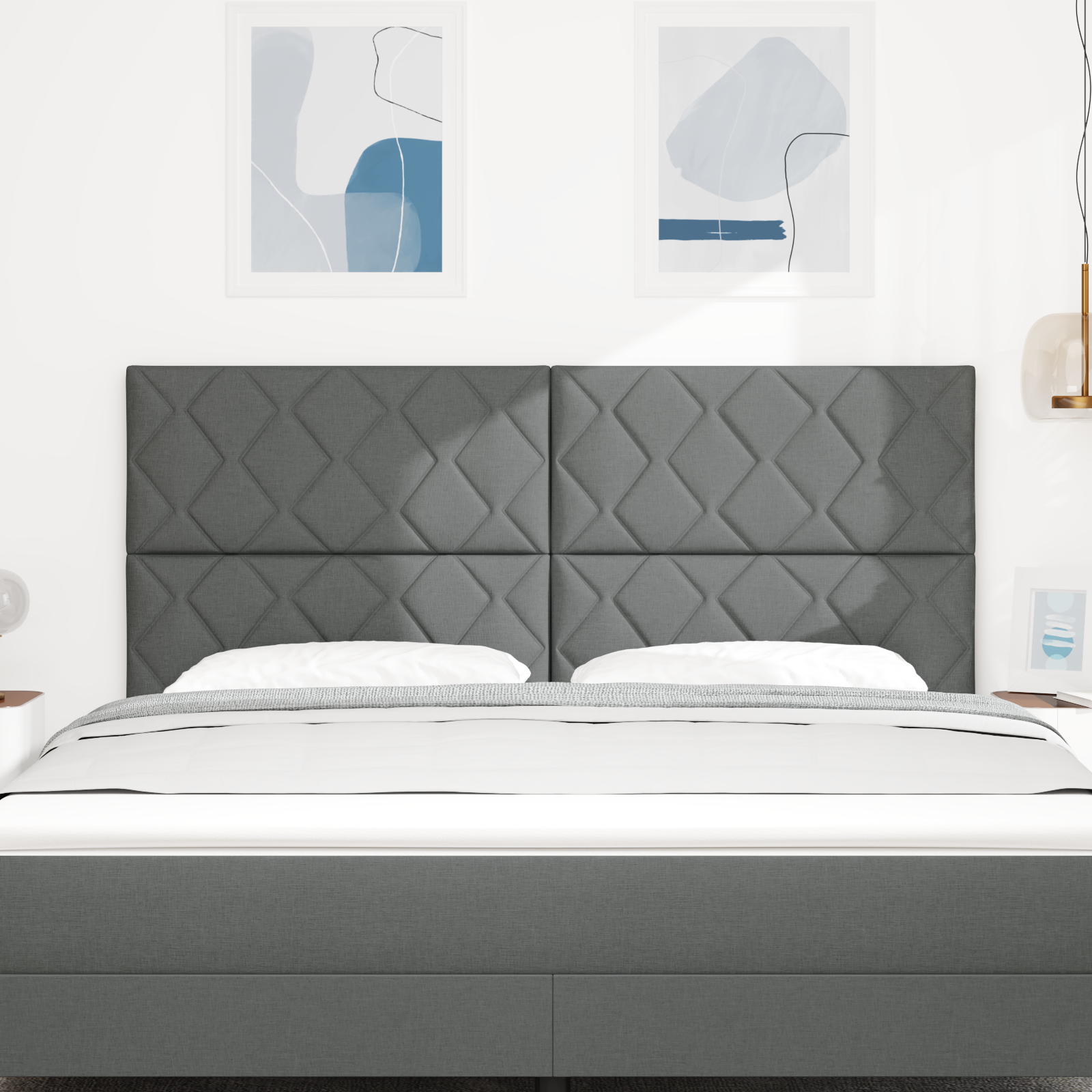 vidaXL Tăblie cap cu lumini cu bandă LED Ajustabil Gri 180 cm țesătură vidaXL Tăblie cap cu lumini cu bandă LED Ajustabil Gri 180 cm țesătură