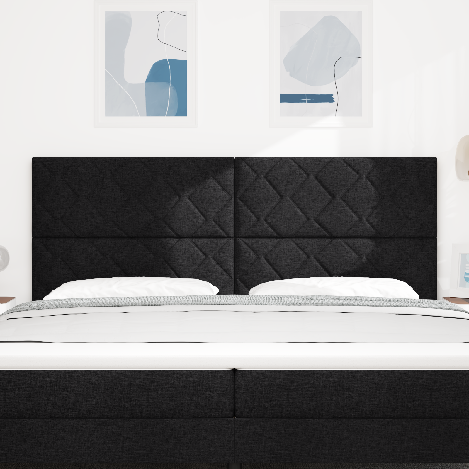 Tabloul LED vidaXL Design cu blocuri de diamante Negru 200 cm Țesătură Tabloul LED vidaXL Design cu blocuri de diamante Negru 200 cm Țesătură
