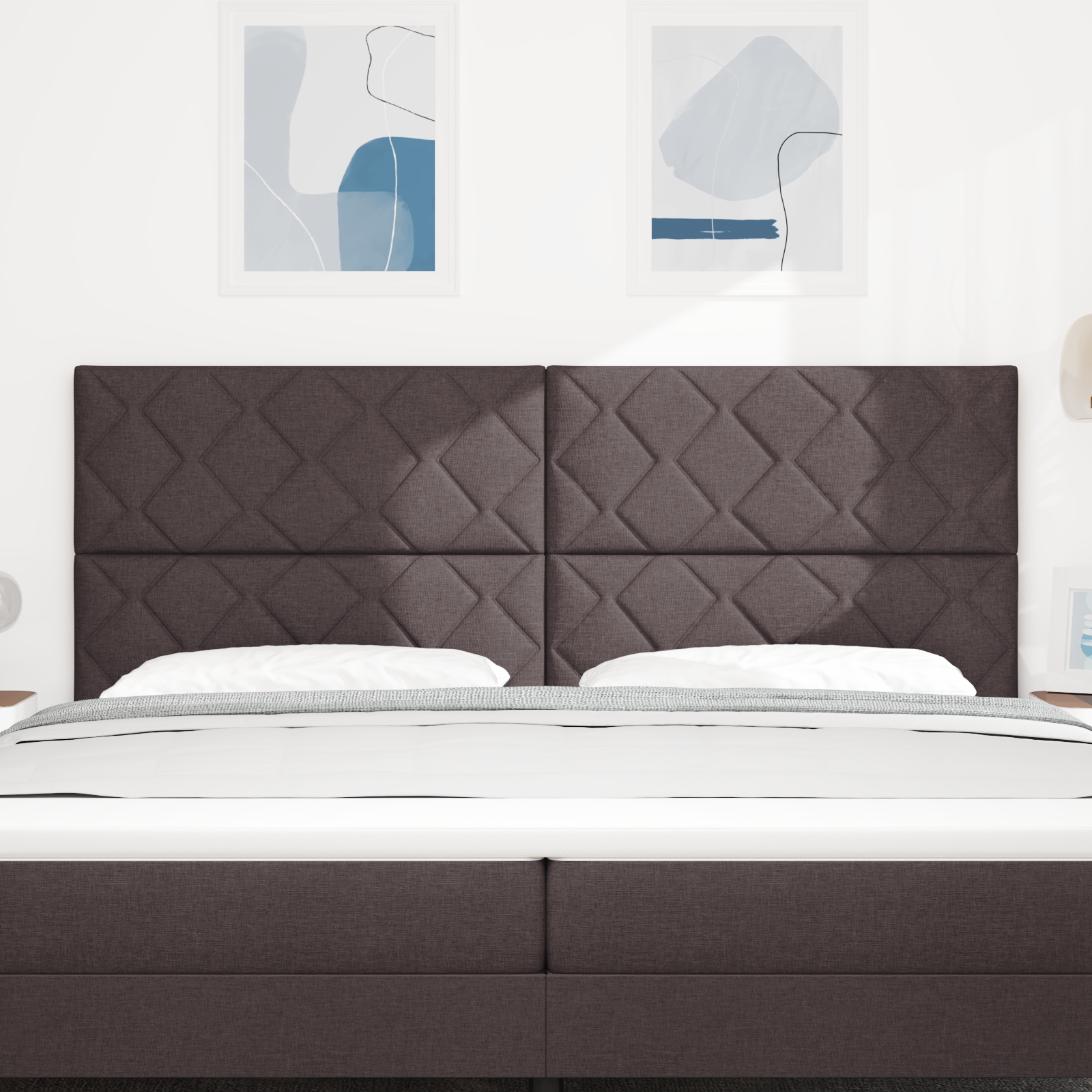 Tablă LED vidaXL Design Blocuri de Diamante Maro închis 200 cm Tapițată