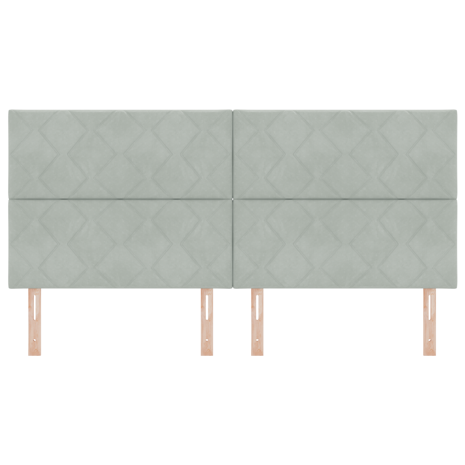 vidaXL Cap de pat LED, design blocuri diamant, gri deschis, 200 cm.