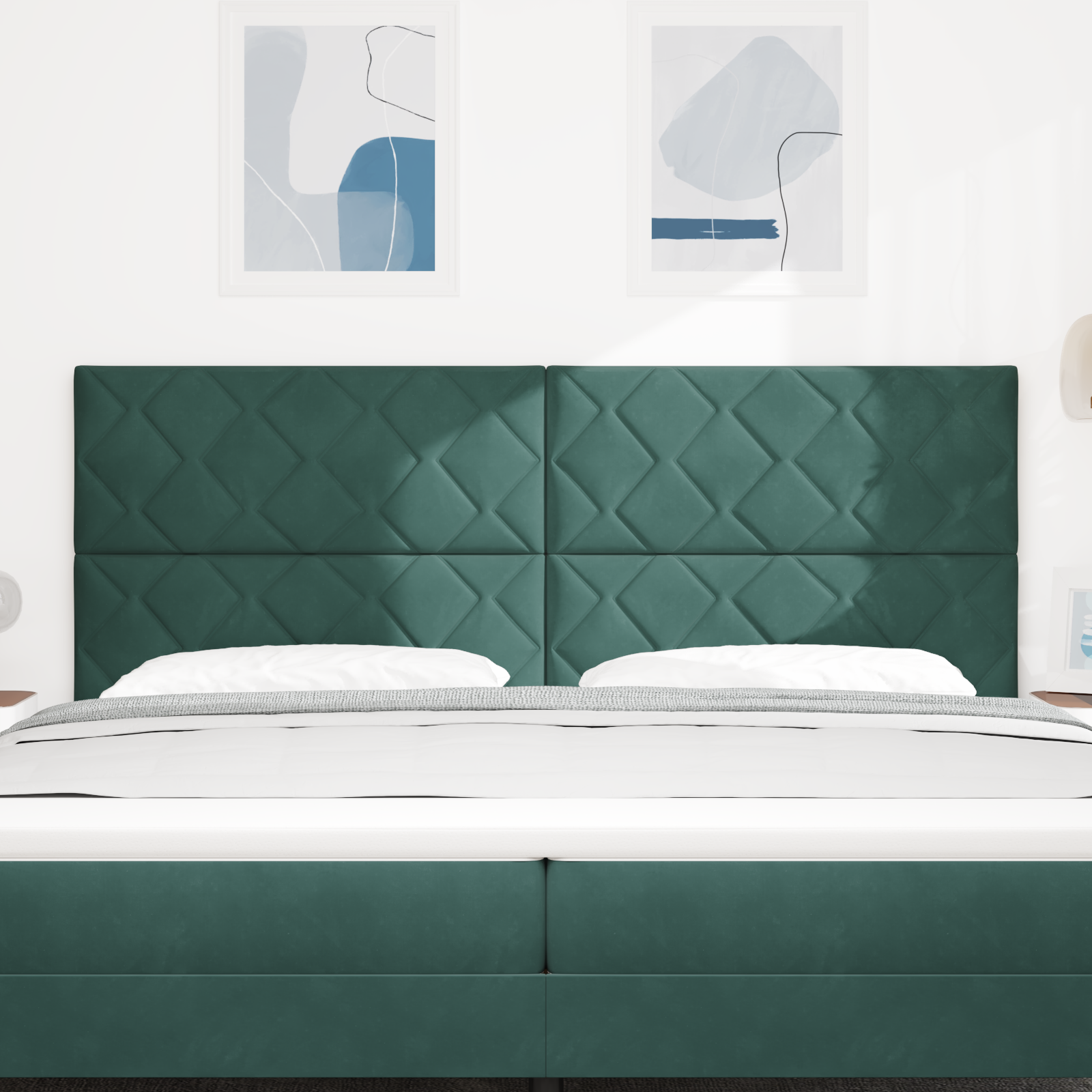 vidaXL Tăblie LED cu headboard Verde închis 200 cm Piele artificială