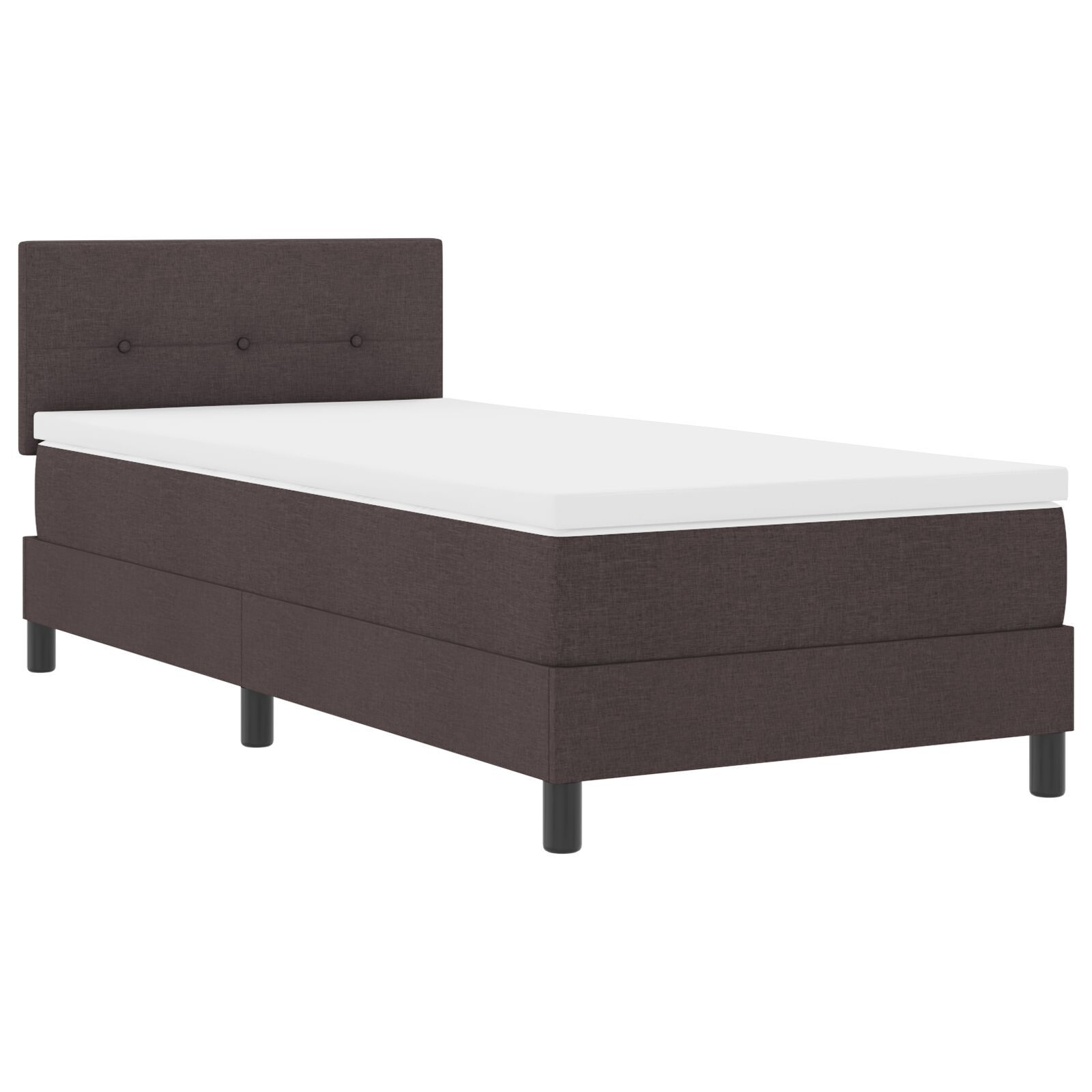vidaXL Pat boxspring cu saltea Maro închis 80 x 200 cm țesătură