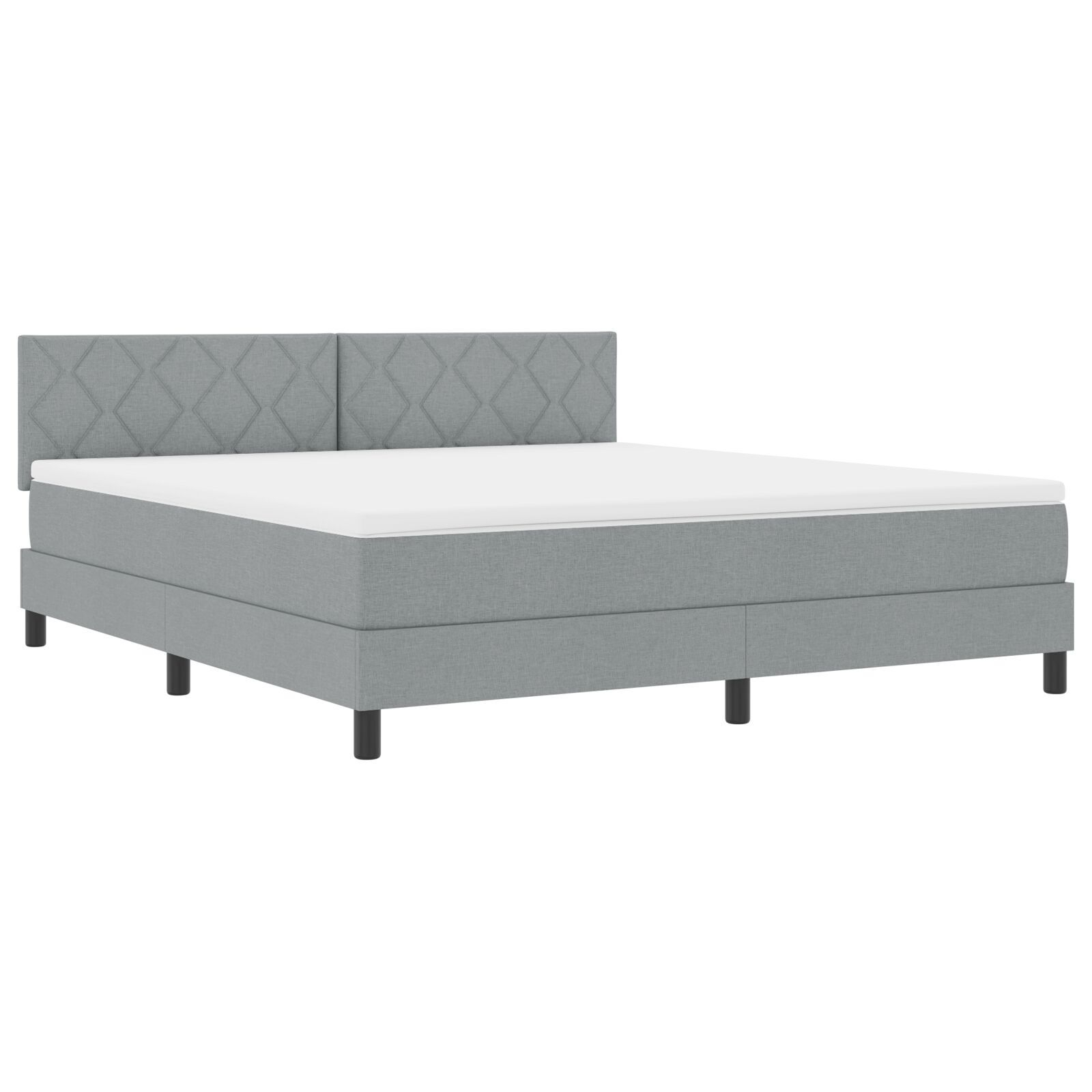 vidaXL Pat boxspring cu saltea Gri deschis 180 x 200 cm țesătură vidaXL Pat boxspring cu saltea Gri deschis 180 x 200 cm țesătură