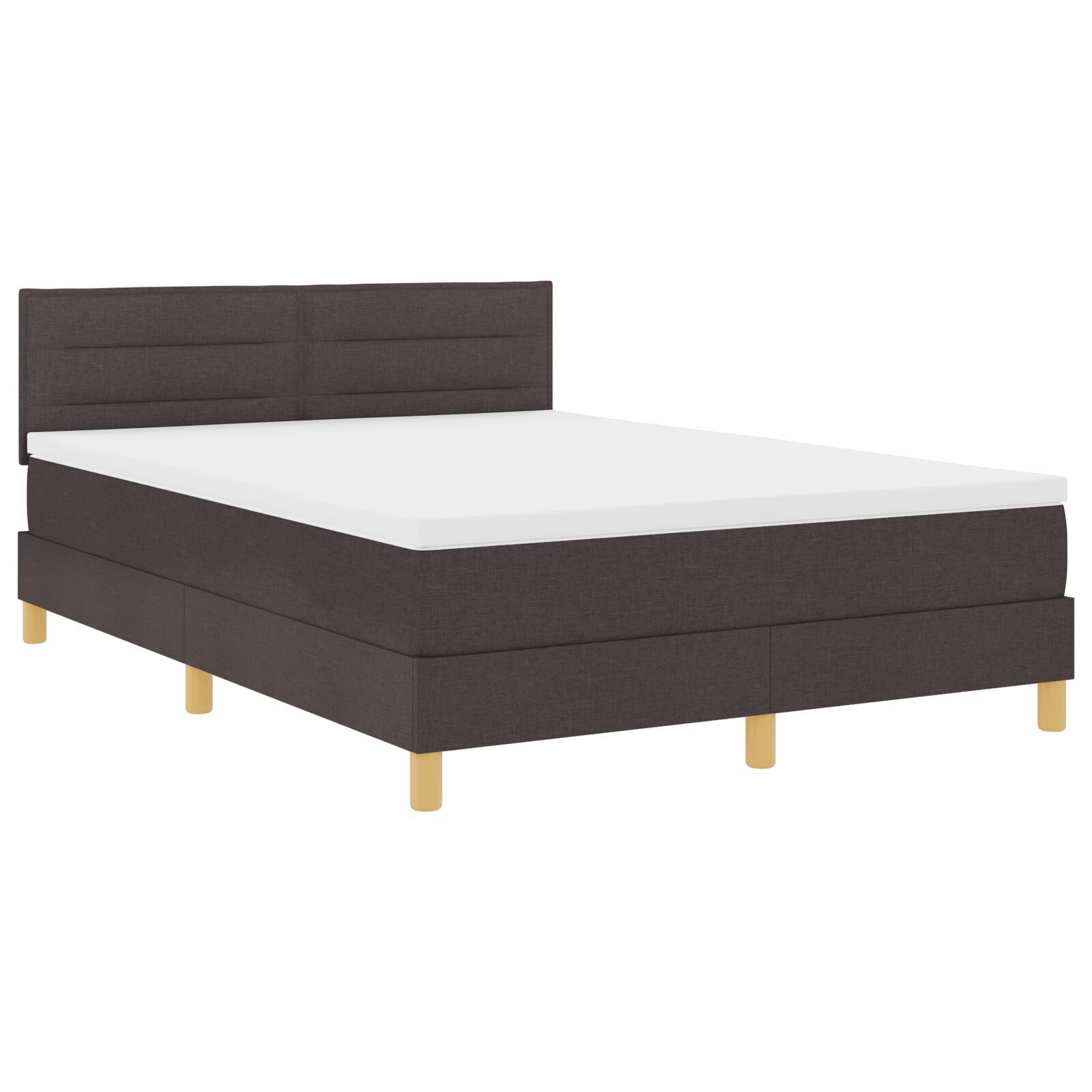 vidaXL Pat boxspring cu saltea Maro închis 160 x 200 cm țesătură