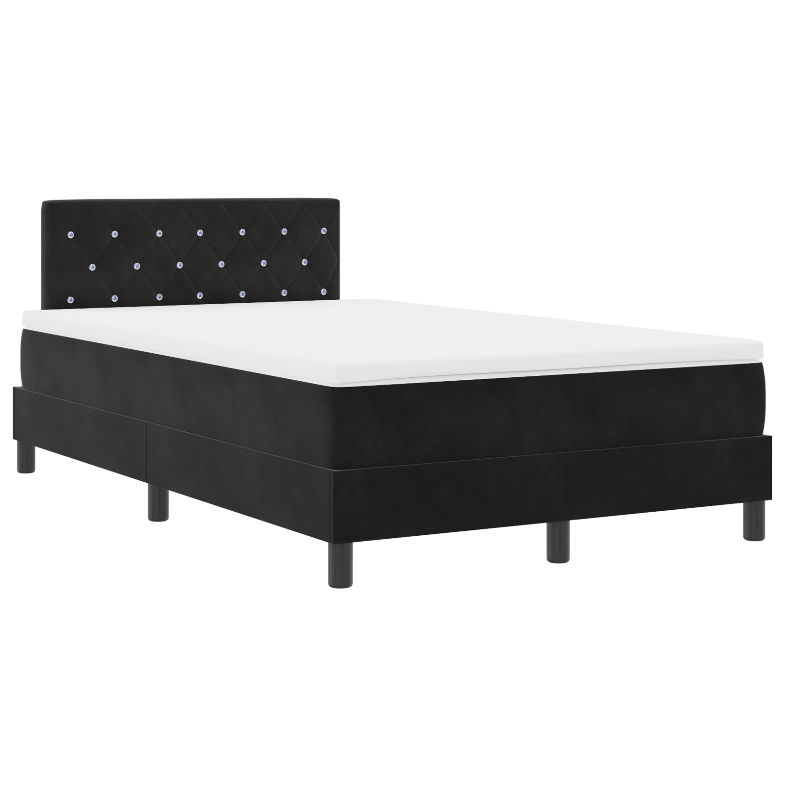 vidaXL Pat cu Arcuri și Saltea cu saltea Negru 120 x 200 cm țesătură vidaXL Pat cu Arcuri și Saltea cu saltea Negru 120 x 200 cm țesătură