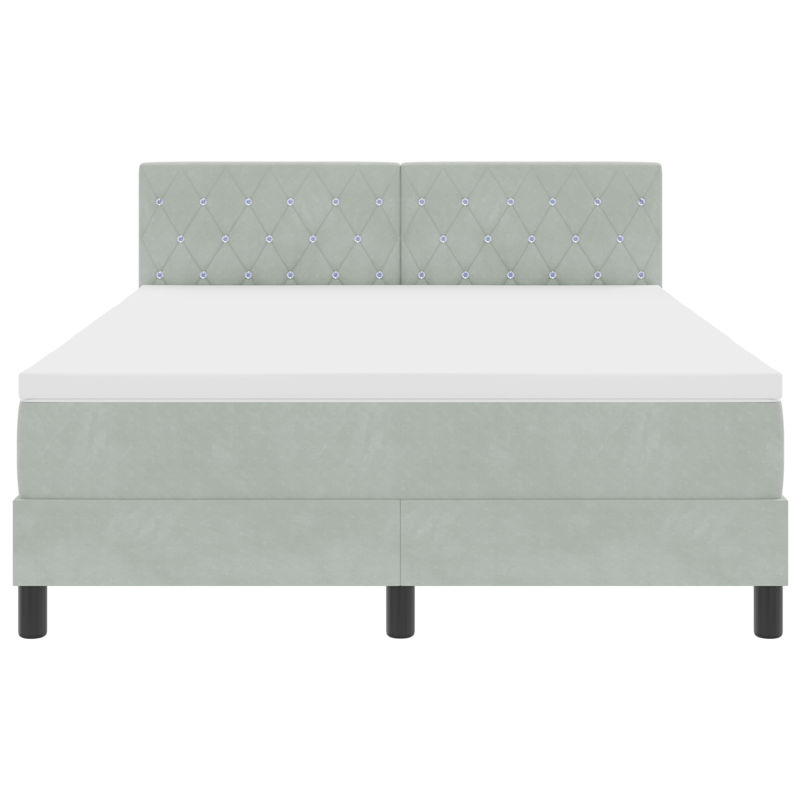 vidaXL Pat cu Arcuri și Saltea Gri deschis 140 x 190 cm țesătură vidaXL Pat cu Arcuri și Saltea Gri deschis 140 x 190 cm țesătură