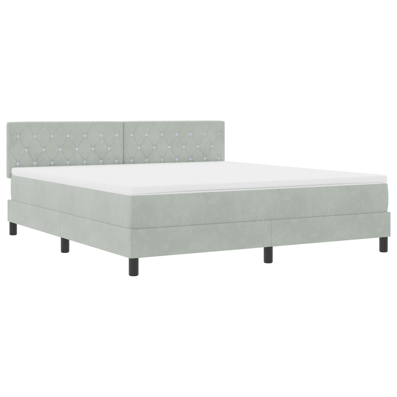 vidaXL Pat cu Arcuri și Saltea Gri deschis 180 x 200 cm țesătură vidaXL Pat cu Arcuri și Saltea Gri deschis 180 x 200 cm țesătură