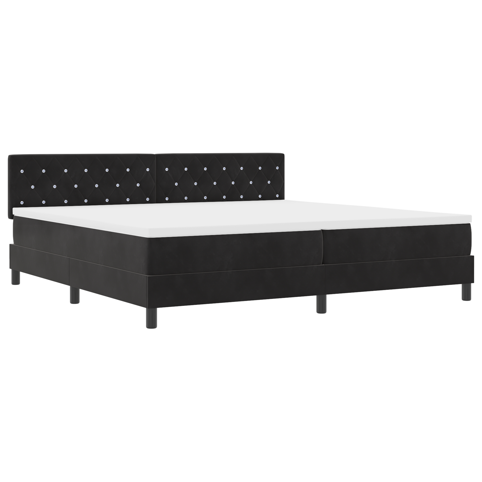 vidaXL Pat cu Arcuri și Saltea cu saltea Negru 200 x 200 cm țesătură vidaXL Pat cu Arcuri și Saltea cu saltea Negru 200 x 200 cm țesătură