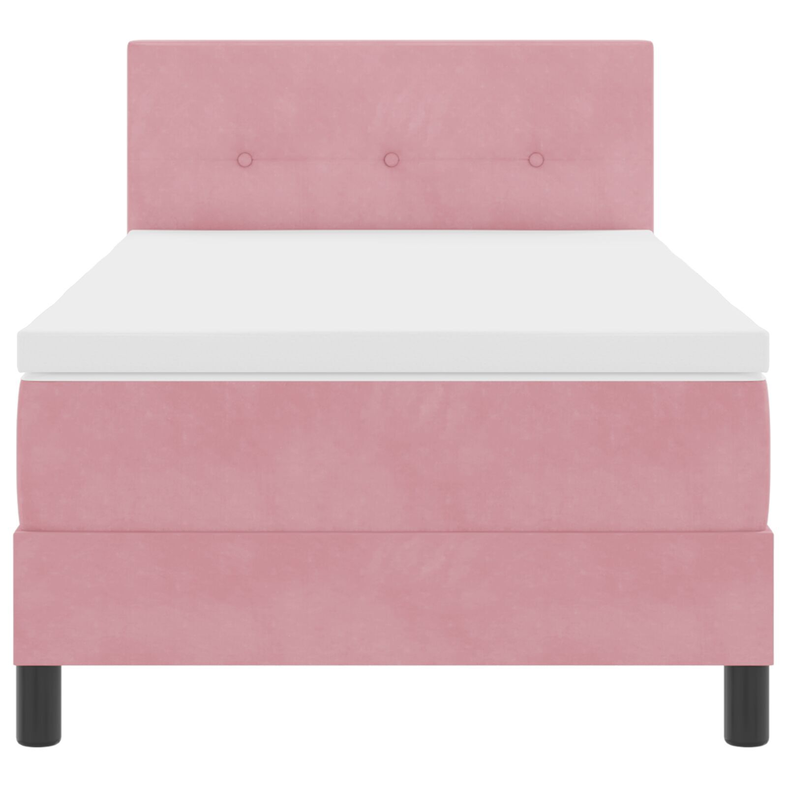 vidaXL Pat cu Arcuri și Saltea cu saltea Roz 80 x 200 cm țesătură vidaXL Pat cu Arcuri și Saltea cu saltea Roz 80 x 200 cm țesătură