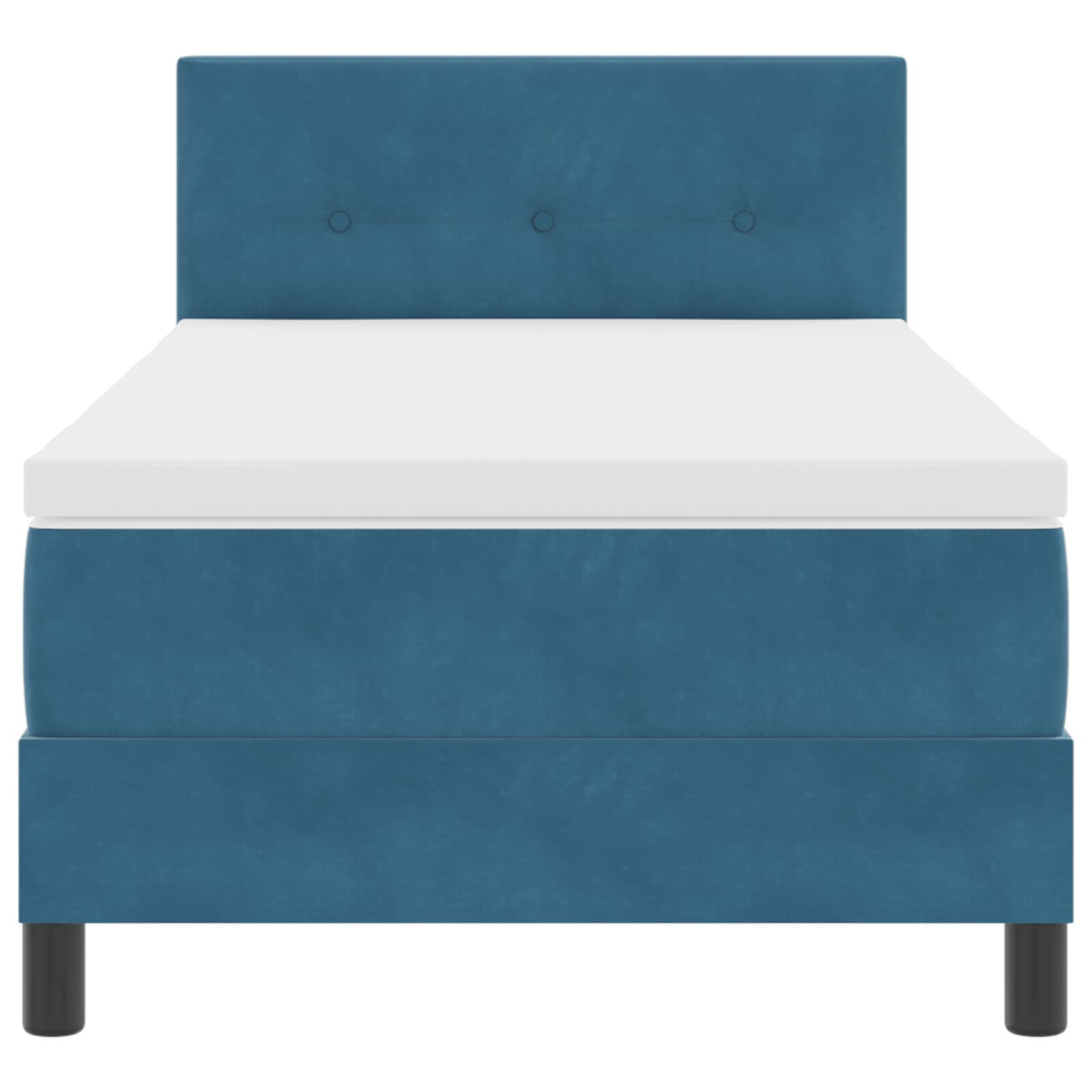 vidaXL Pat cu Arcuri și Saltea Albastru închis 90 x 190 cm țesătură vidaXL Pat cu Arcuri și Saltea Albastru închis 90 x 190 cm țesătură