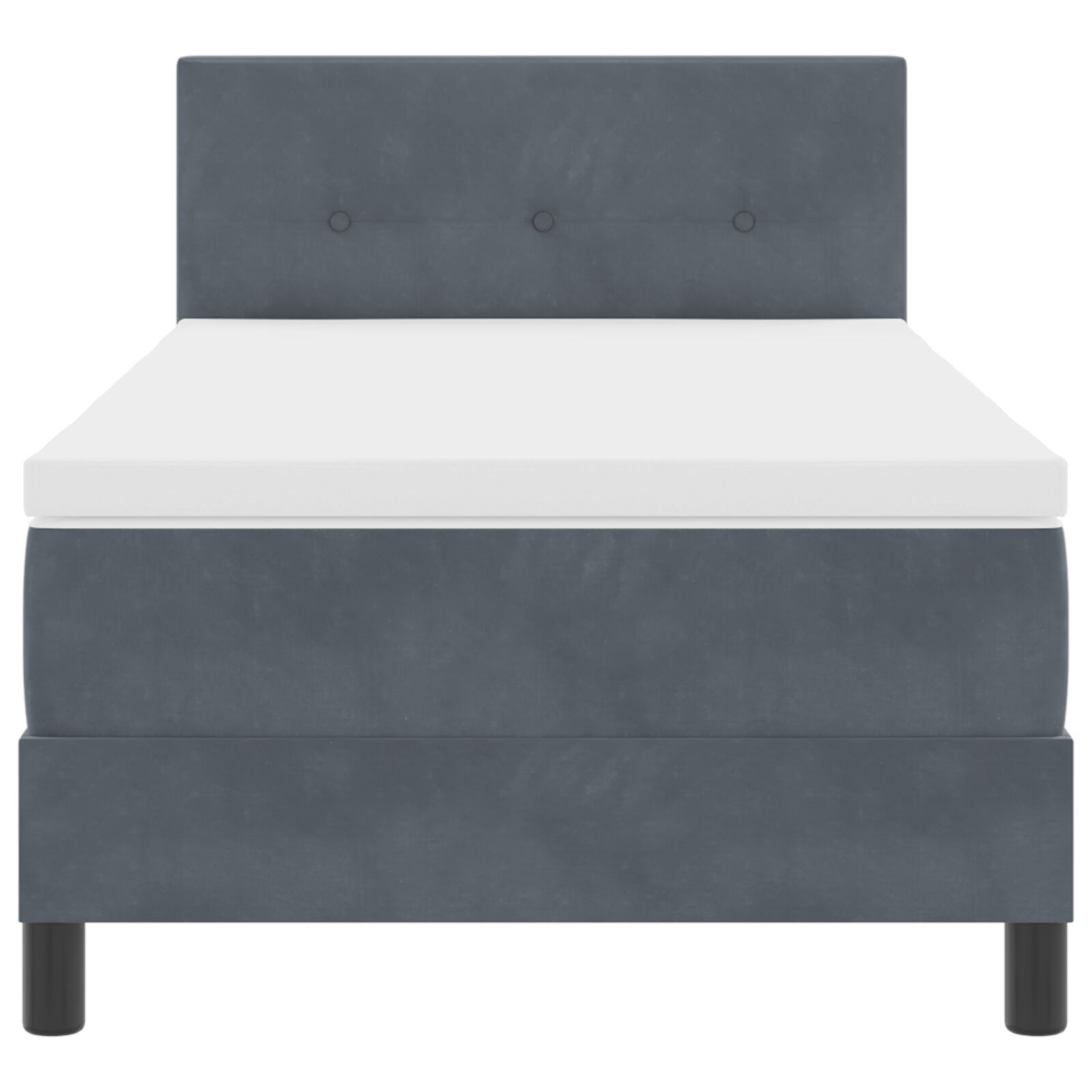 vidaXL Pat cu Arcuri și Saltea Gri închis 90 x 200 cm țesătură vidaXL Pat cu Arcuri și Saltea Gri închis 90 x 200 cm țesătură