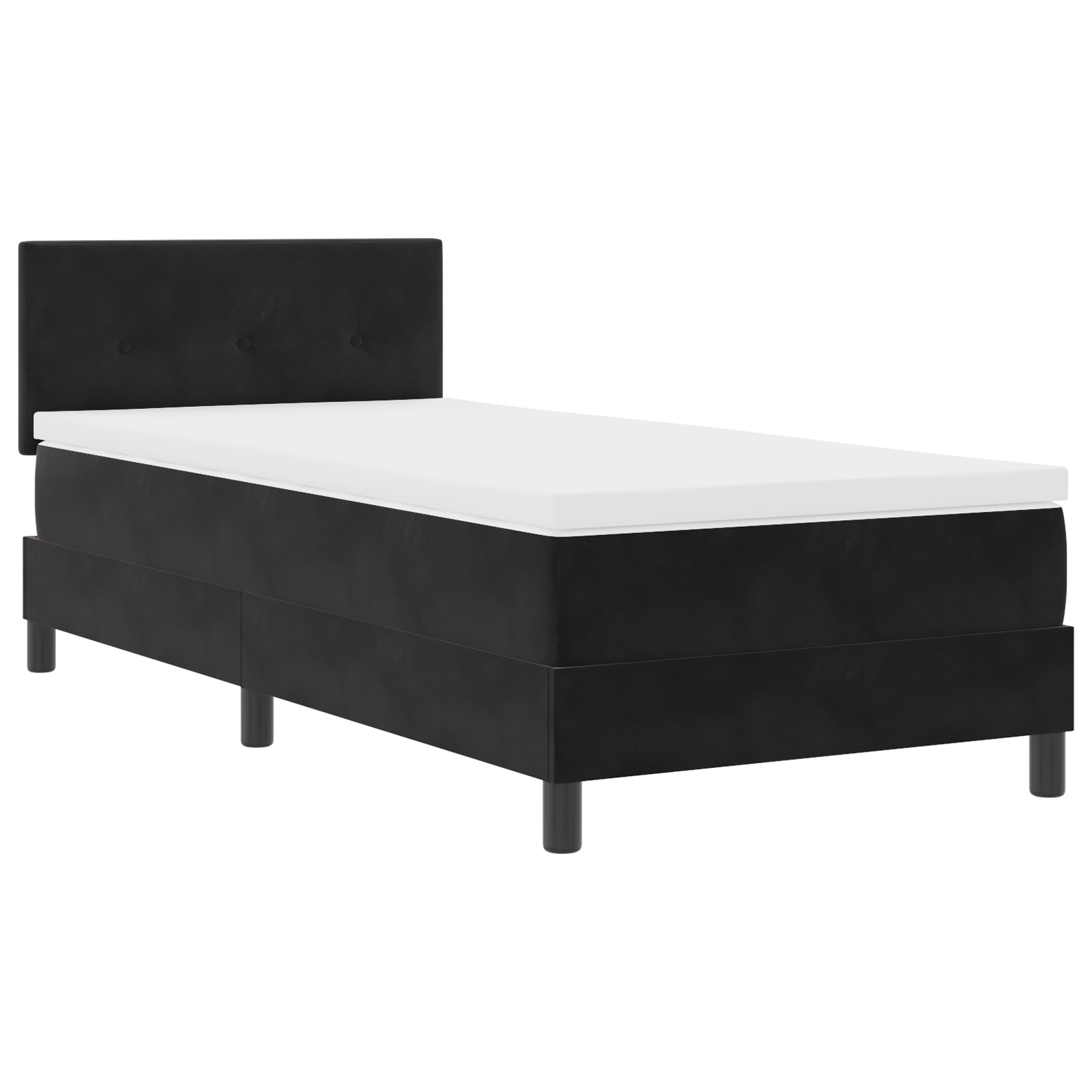 vidaXL Pat cu Arcuri și Saltea cu saltea Negru 100 x 200 cm țesătură vidaXL Pat cu Arcuri și Saltea cu saltea Negru 100 x 200 cm țesătură
