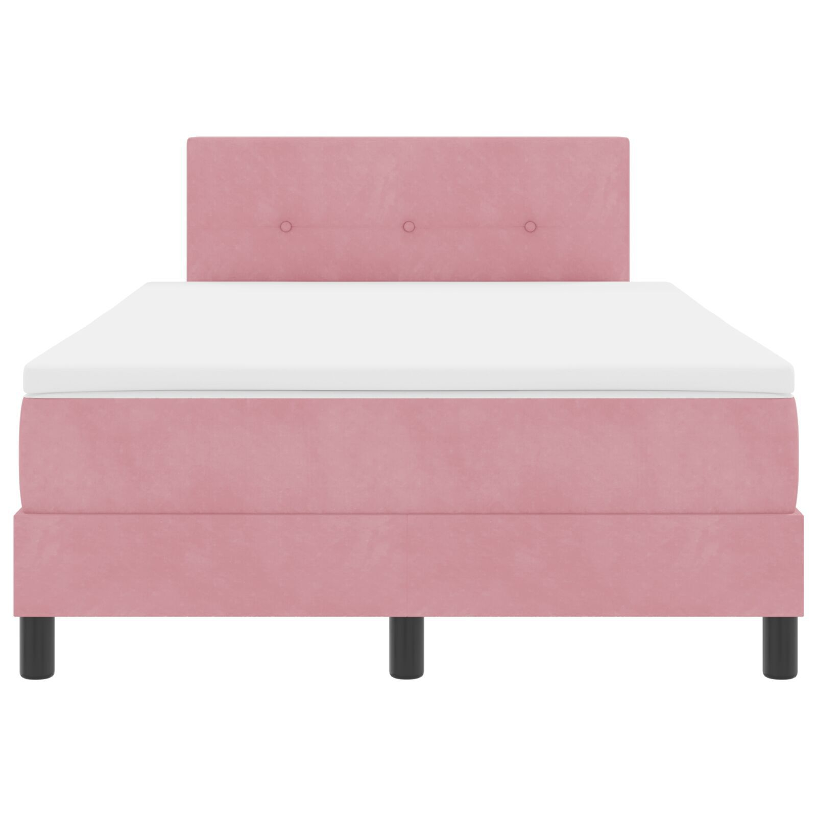 vidaXL Pat cu Arcuri și Saltea cu saltea Roz 120 x 200 cm țesătură vidaXL Pat cu Arcuri și Saltea cu saltea Roz 120 x 200 cm țesătură