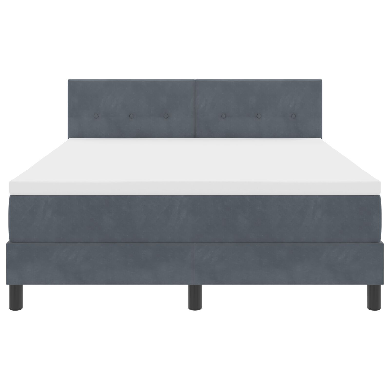 vidaXL Pat cu Arcuri și Saltea Gri închis 140 x 190 cm țesătură vidaXL Pat cu Arcuri și Saltea Gri închis 140 x 190 cm țesătură