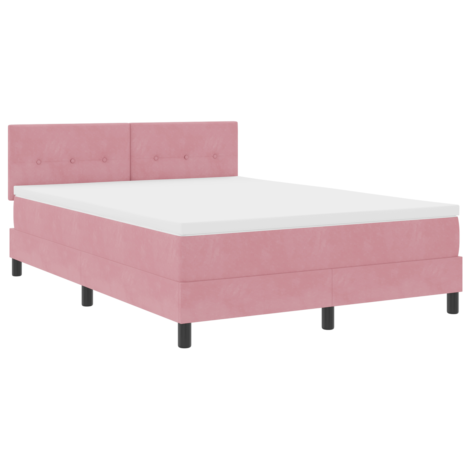vidaXL Pat cu Arcuri și Saltea cu saltea Roz 160 x 200 cm țesătură vidaXL Pat cu Arcuri și Saltea cu saltea Roz 160 x 200 cm țesătură