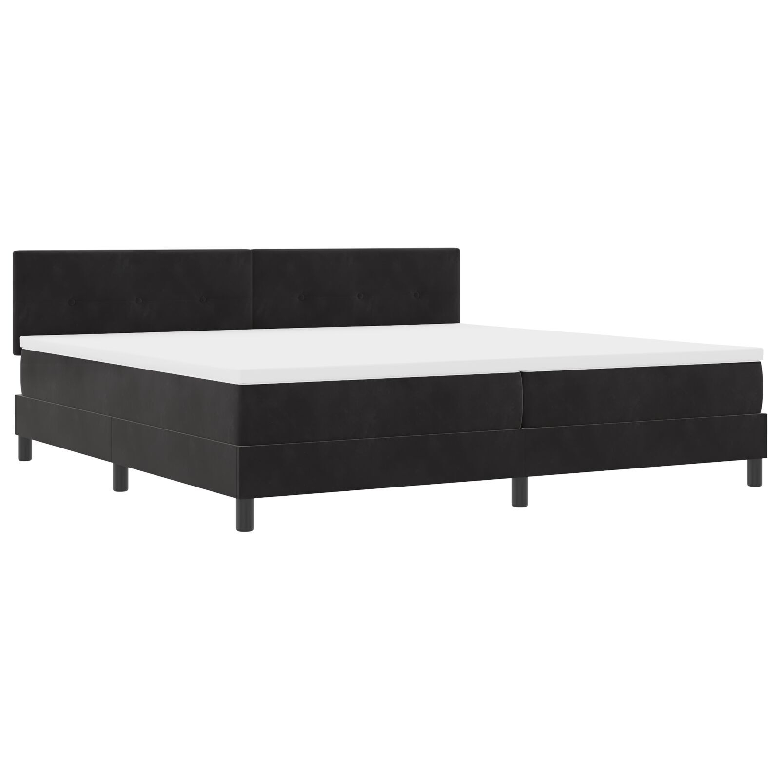 vidaXL Pat cu Arcuri și Saltea cu saltea Negru 200 x 200 cm țesătură vidaXL Pat cu Arcuri și Saltea cu saltea Negru 200 x 200 cm țesătură